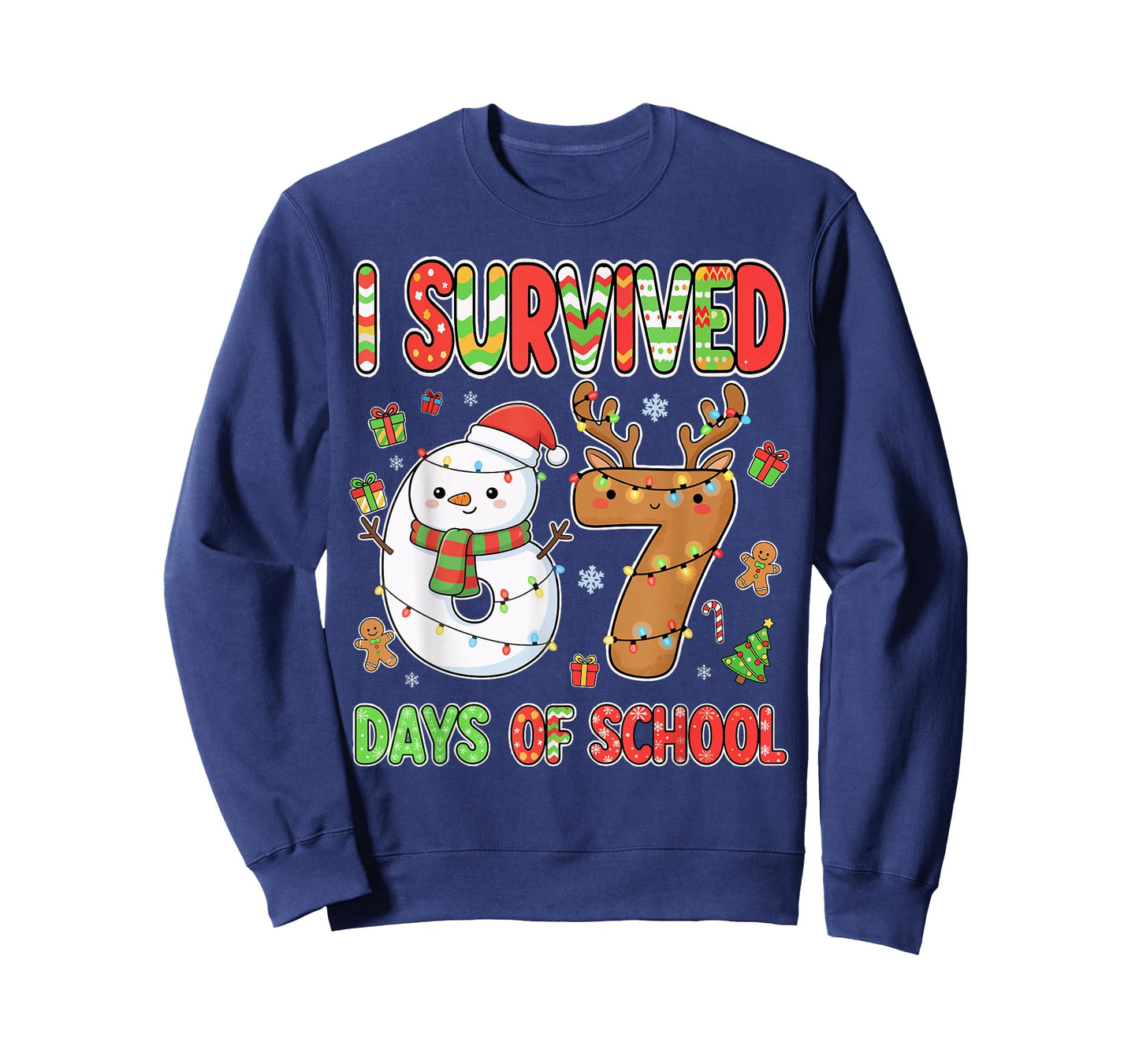 I Survived 67 Days of School Christmas Meme Funny Six Seven T-Shirt