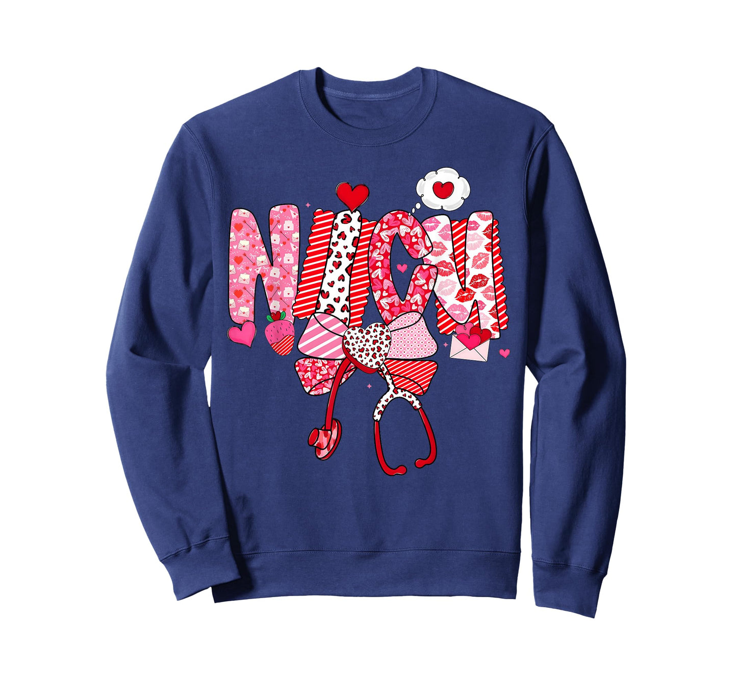 Happy Valentine NICU Nurse Coquette Bow Heart Girl Women T-Shirt