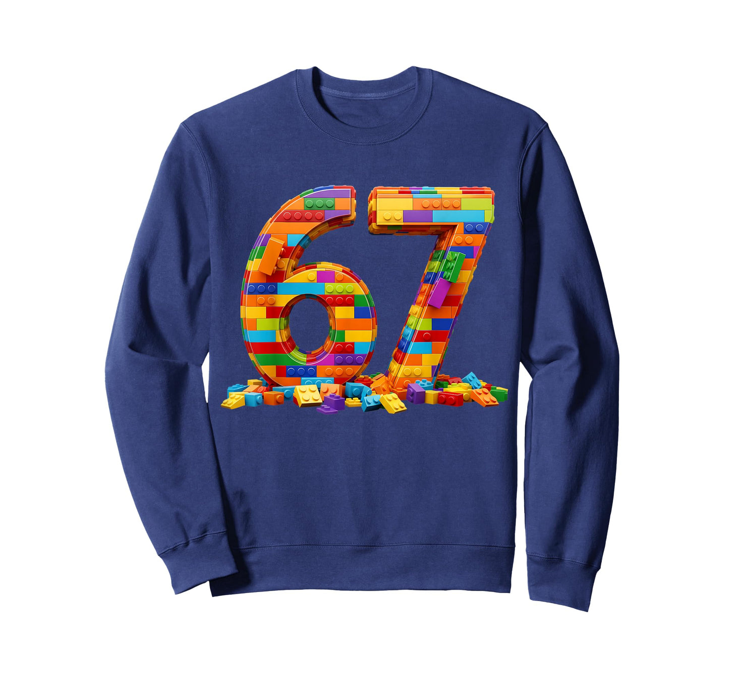 Number 67 Meme Six Seven 6 7 Building Blocks Gen Alpha Slang T-Shirt