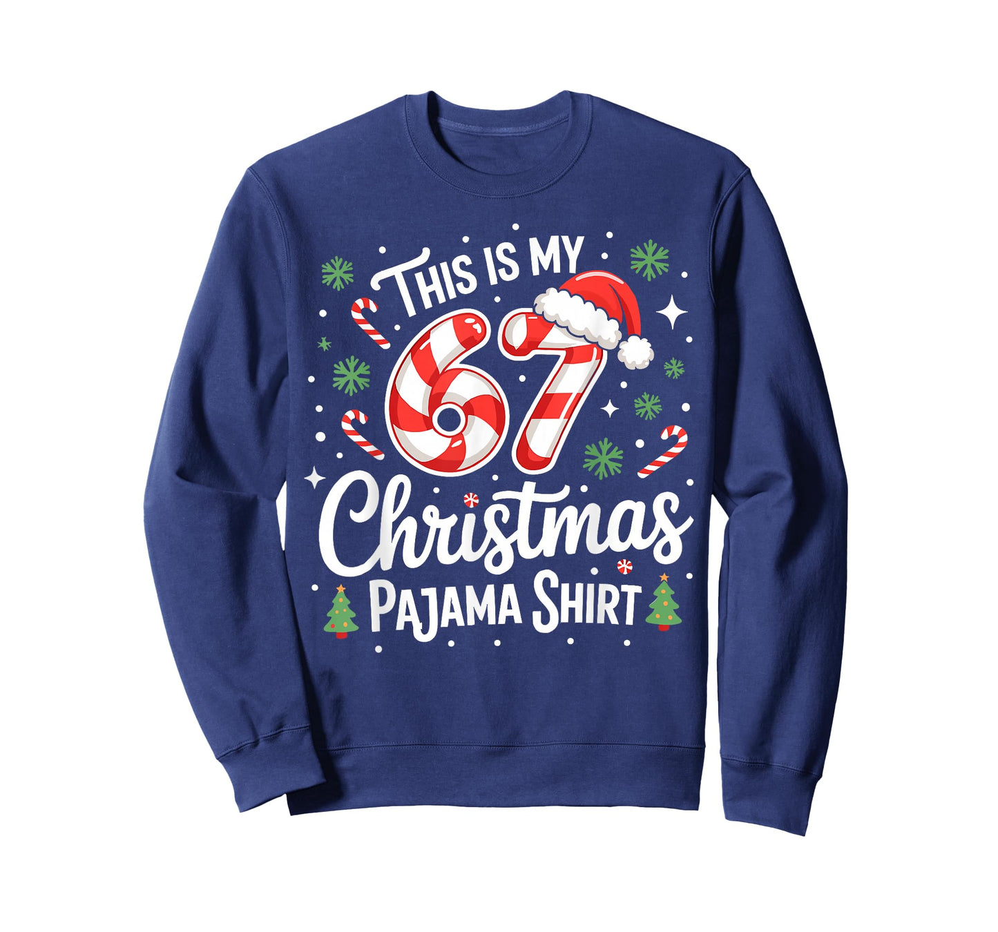 This is My 67 Christmas Pajama Shirt Christmas Candy Cane T-Shirt