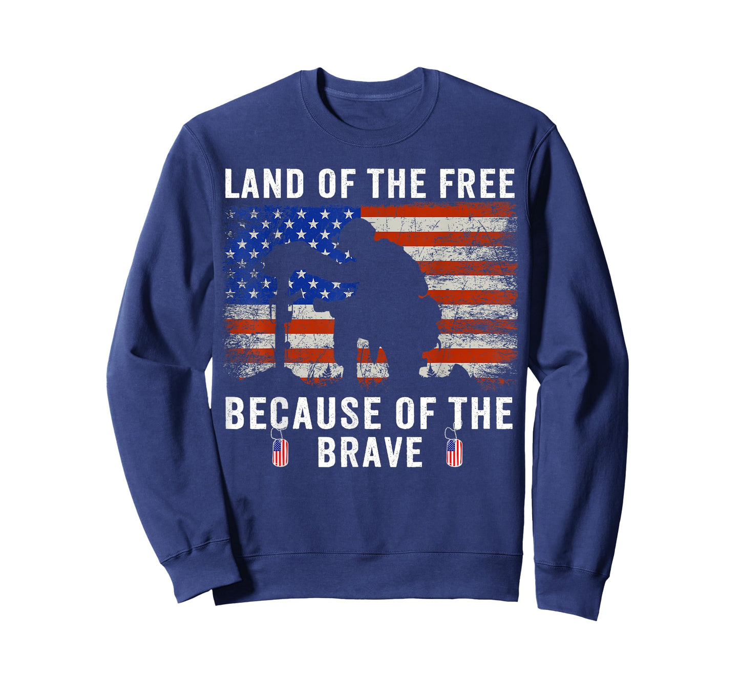 Land of The Free Because of The Brave Veteran Day Vintage T-Shirt