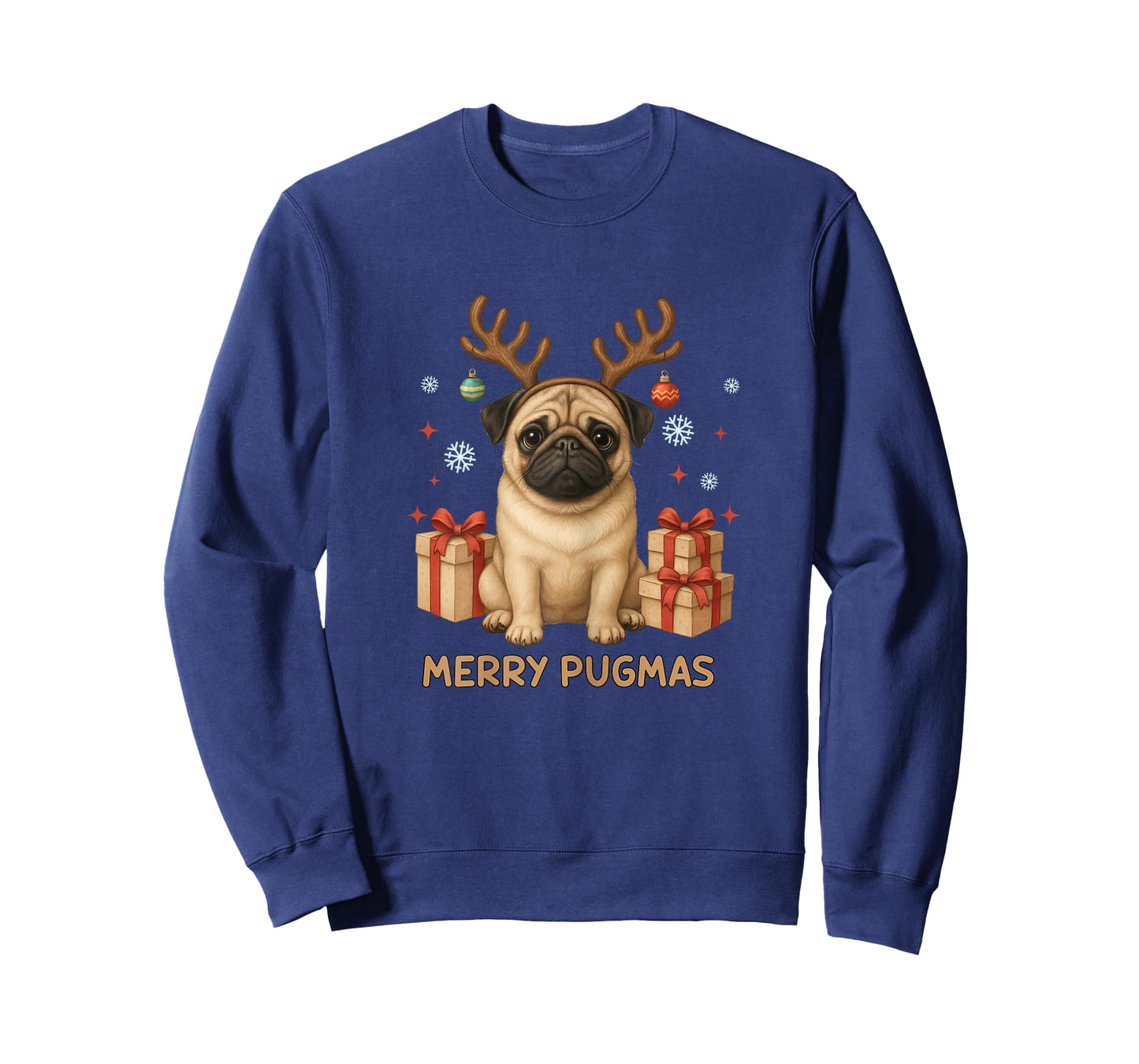 Merry Pugmas Shirt for Woman Pug Lovers Fanny Christmas Pug T-Shirt