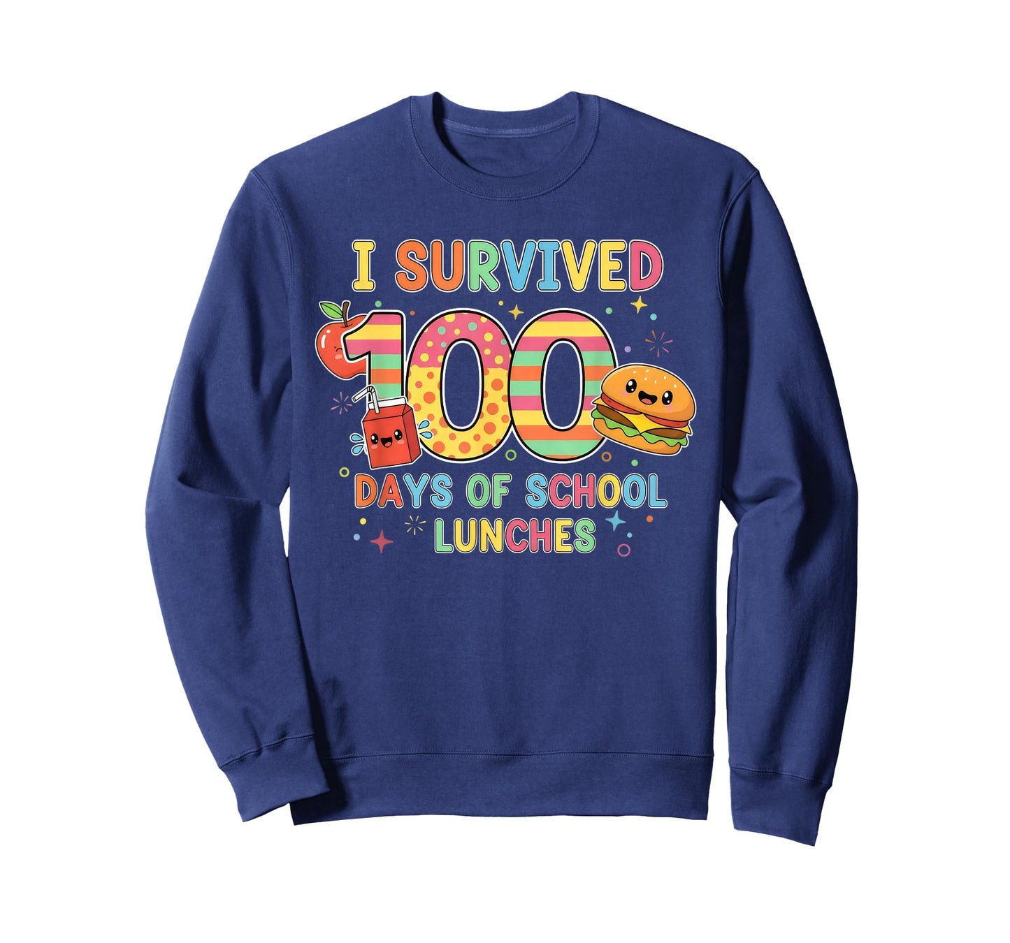 I Survived 100 Days of School Lunches Lunch Lady 100th Day T-Shirt