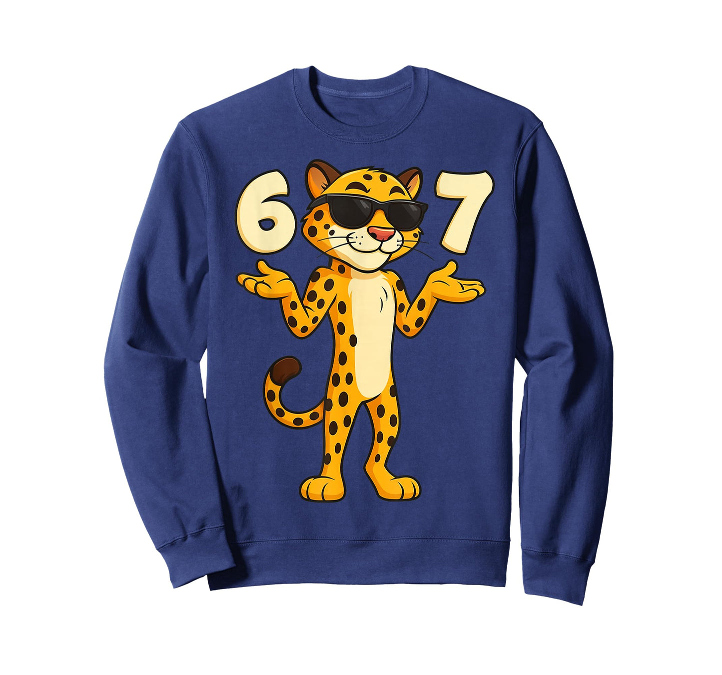 Cheetah 67 Meme Funny Kids Teens Gen Alpha Slang 6 7 Hands T-Shirt