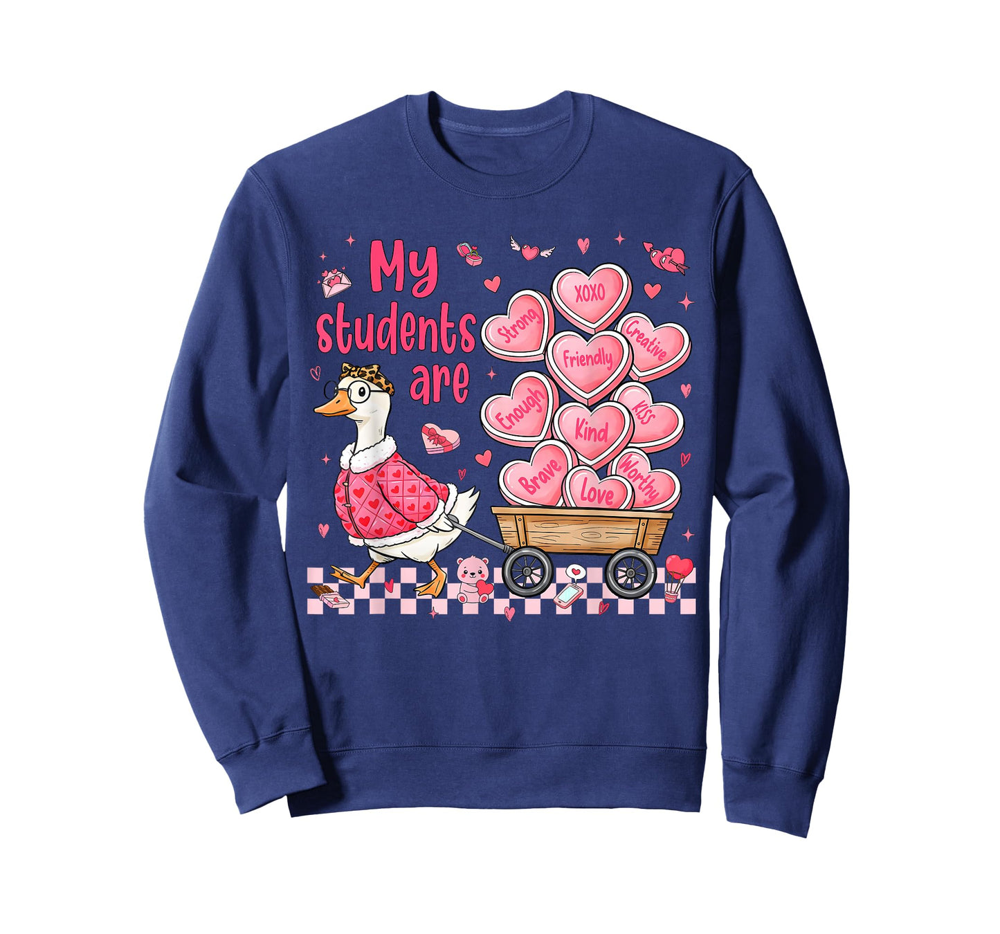 My Students are Kind Strong Goose Valentine Teacher Women T-Shirt
