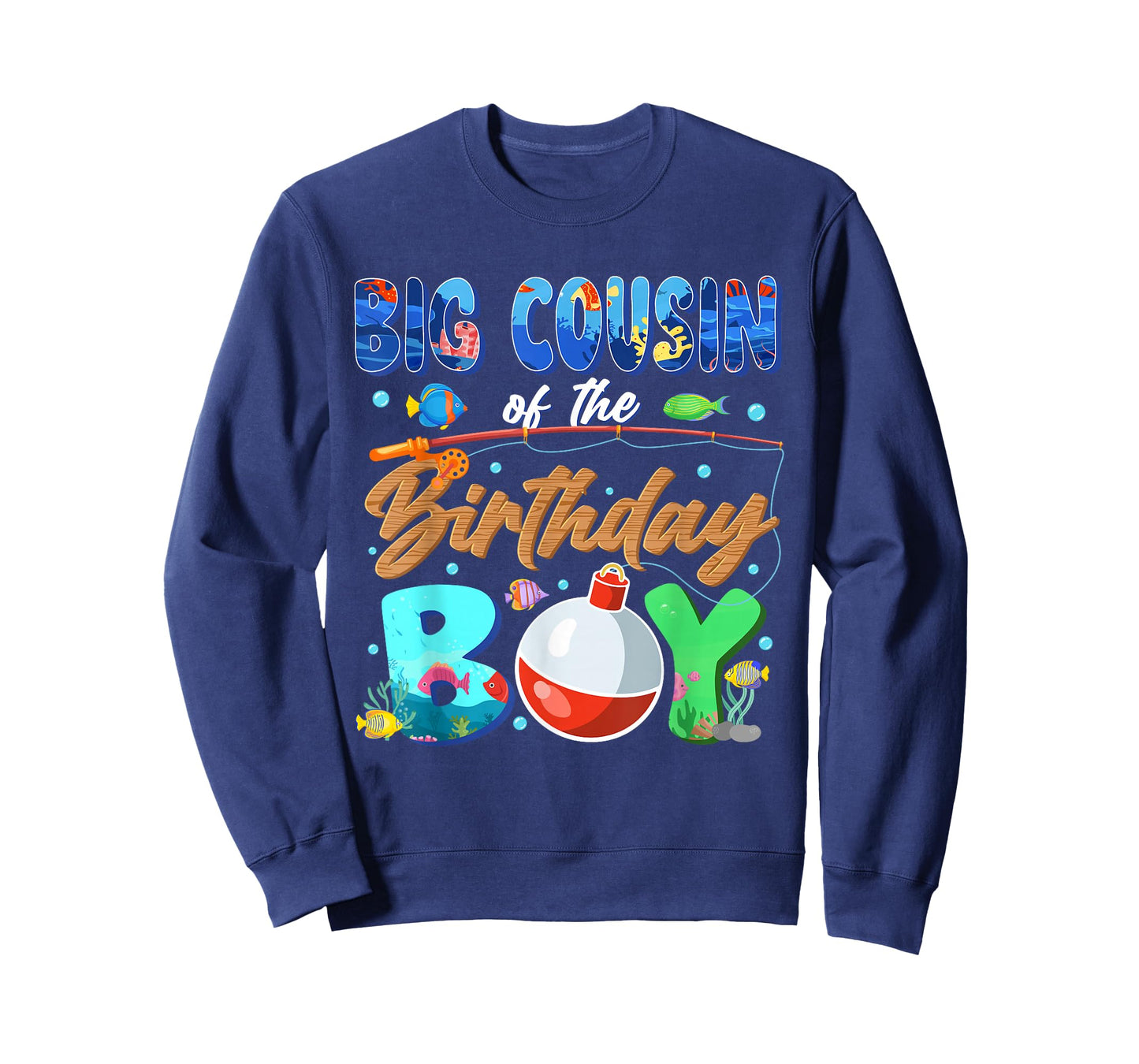 Big Cousin of The Birthday Boy Fishing Family Matching Bday T-Shirt