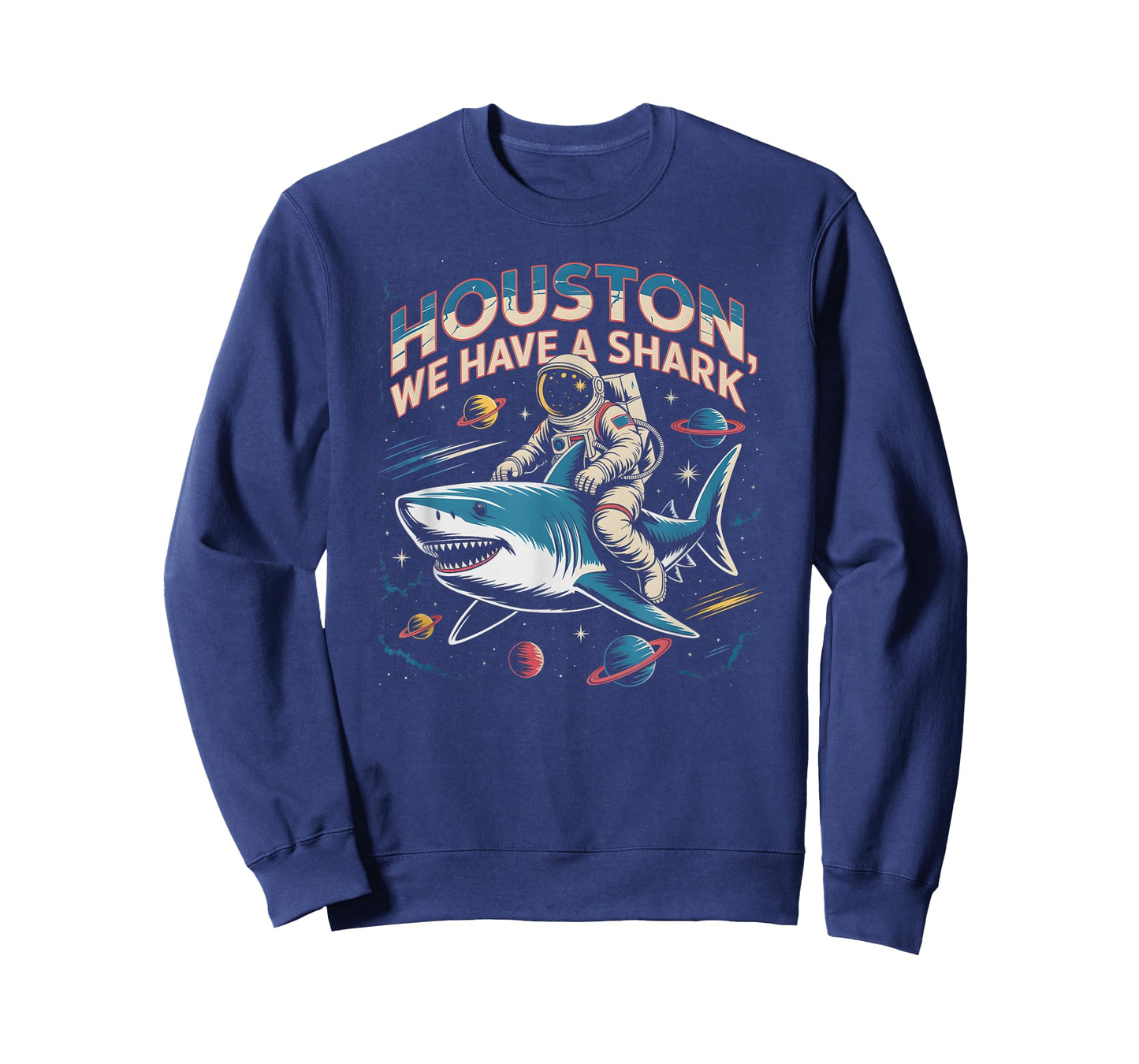 Cute Space Shark Astronaut Houston Launch Problem Ocean Club T-Shirt