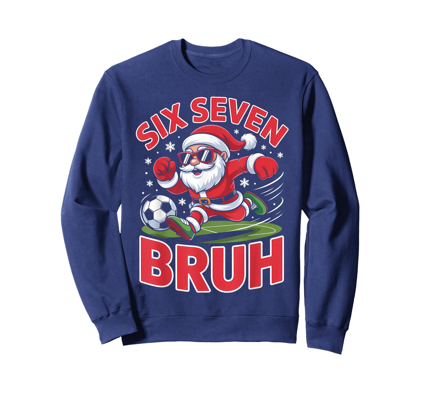 Funny Christmas 67 Meme Bruh Soccer Santa Xmas Pajamas Boys T-Shirt