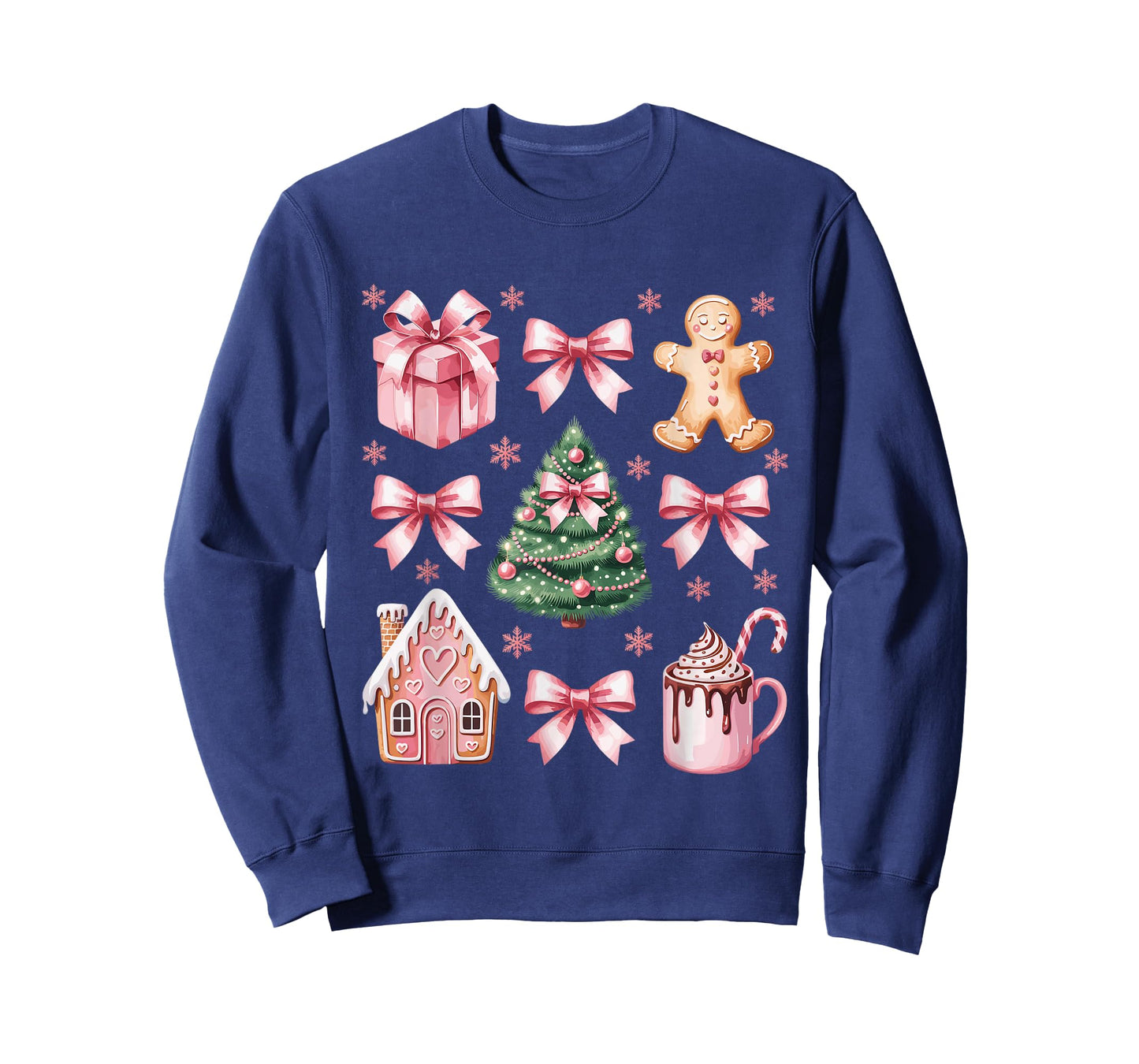 Christmas Coquette Bow Pink Gingerbread Xmas Women Girls T-Shirt