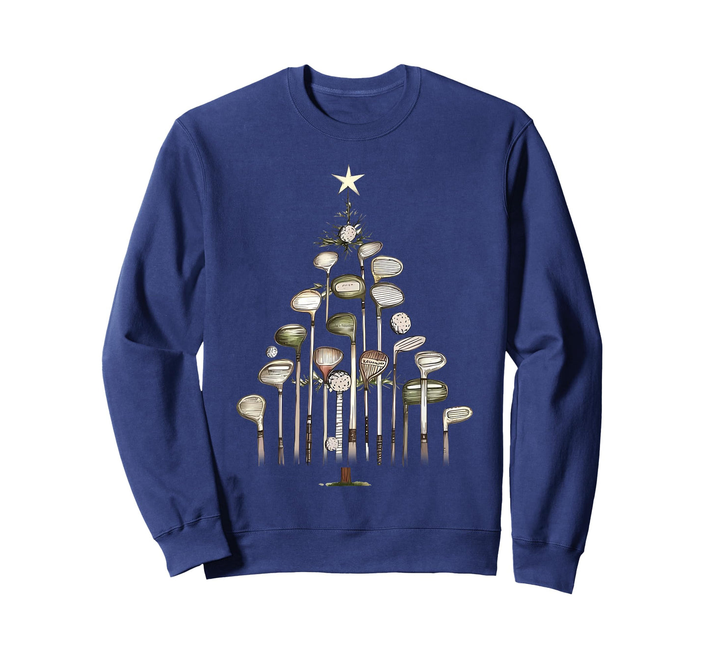 Retro Golf Club Christmas Tree Golfing Xmas Golfer T-Shirt