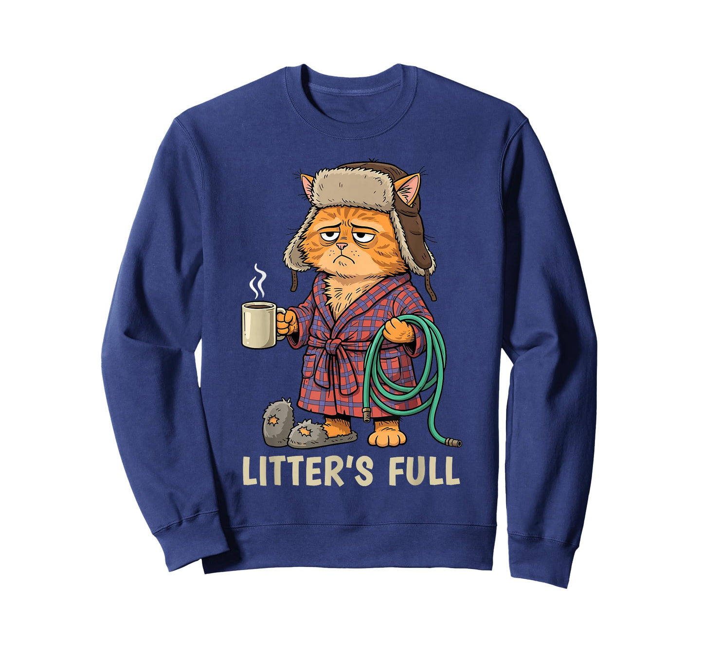 Litter’s Full Funny Cat Lovers Christmas T-Shirt