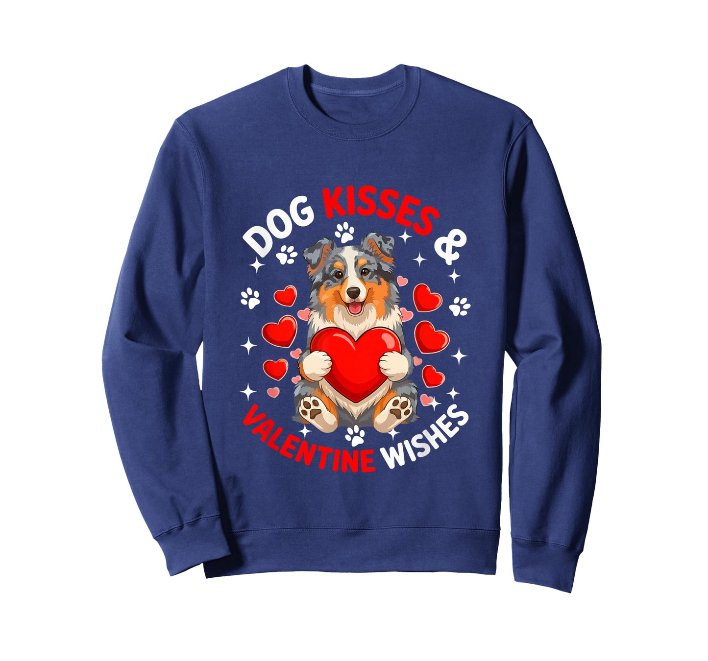 Dog Kisses and Valentine Wishes Cute Aussie Owner Kids T-Shirt