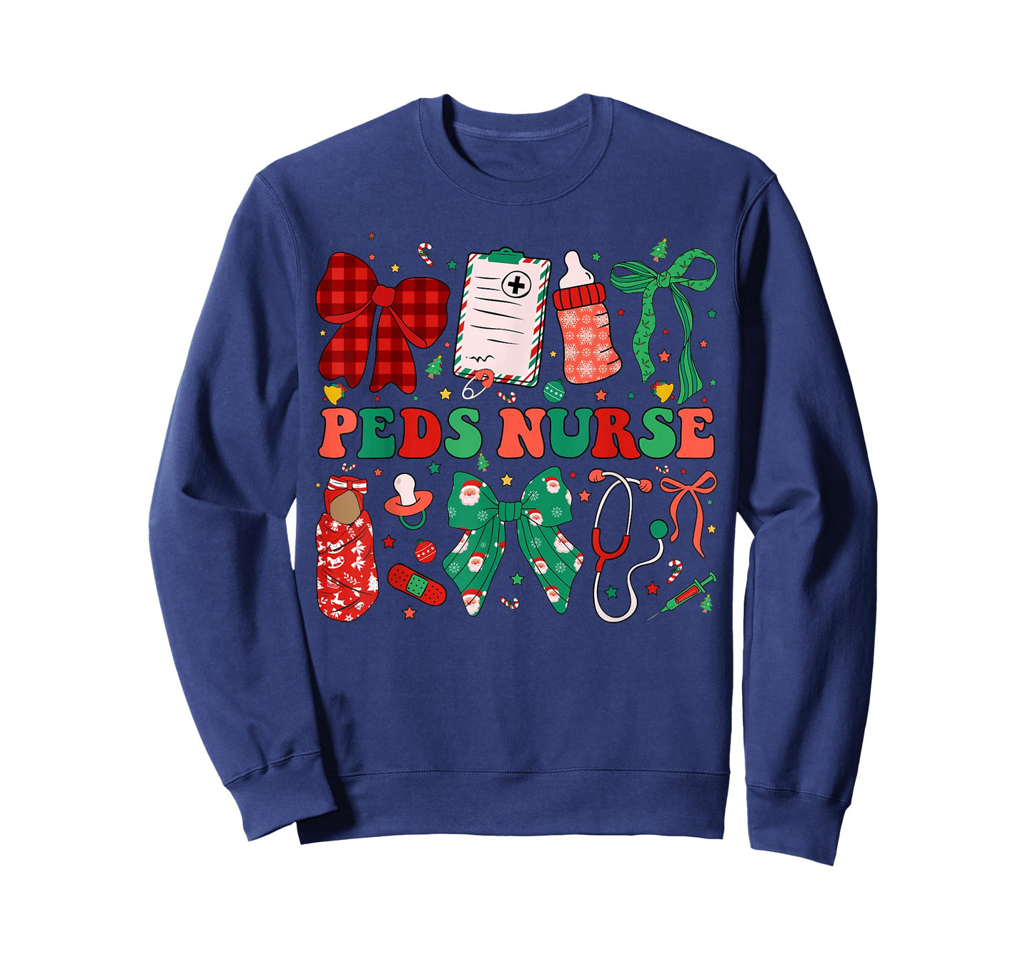 Peds Nurse Christmas Coquette Pediatric Nursing Xmas T-Shirt