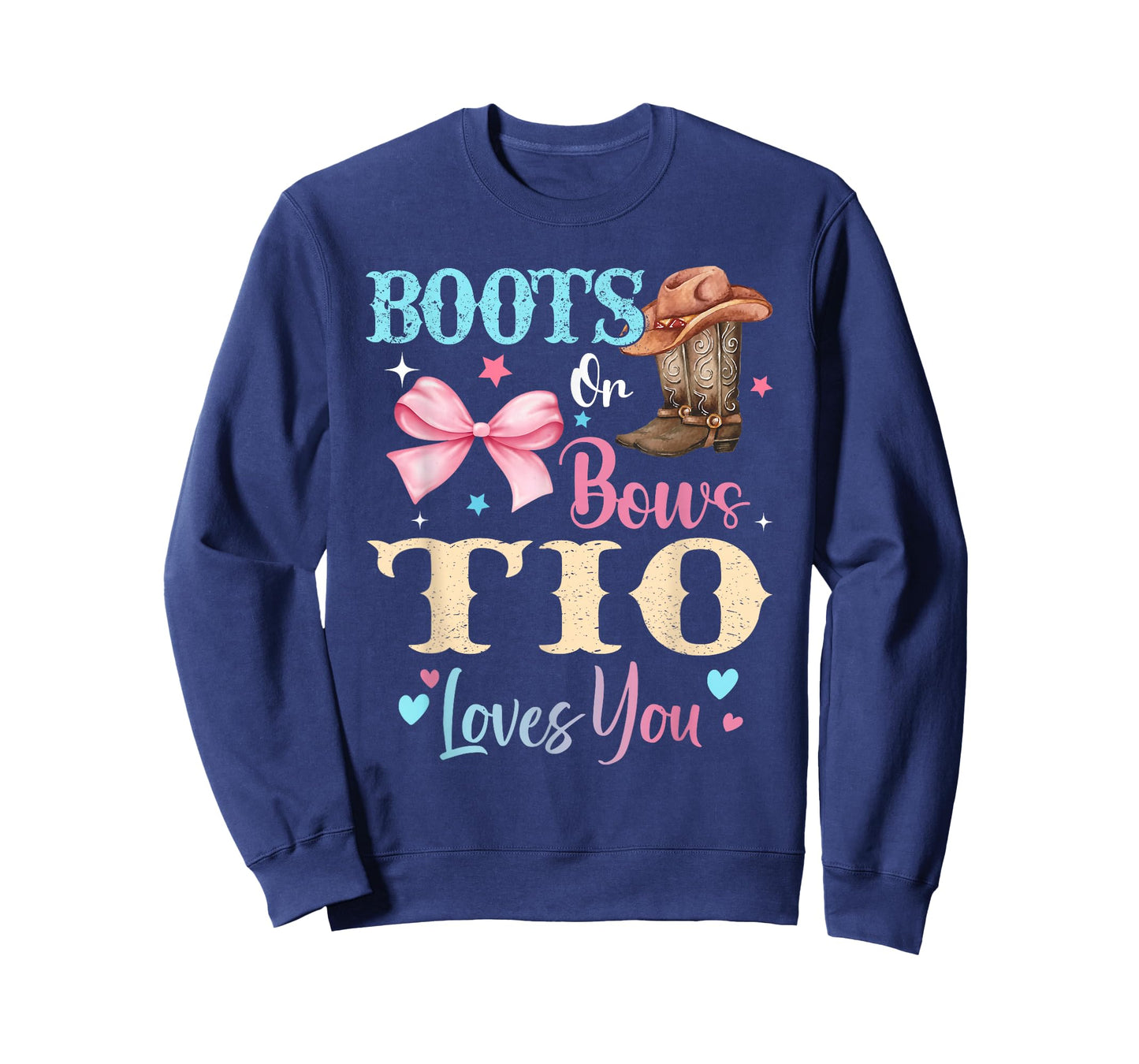 Boots or Bows TIO Loves You Gender Reveal Family T-Shirt