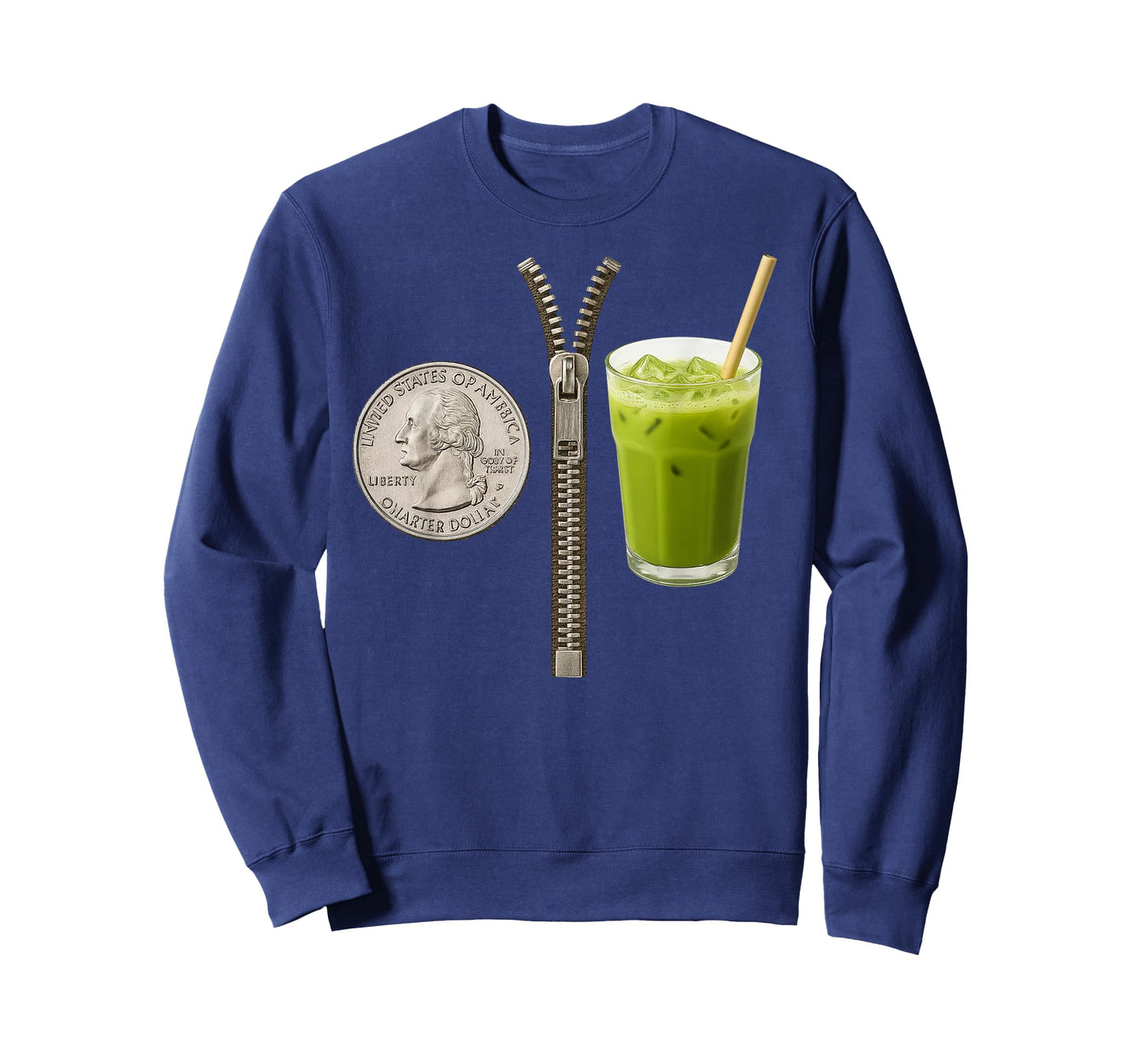 Quarter Zips and Matcha Funny Meme Saying Design T-Shirt