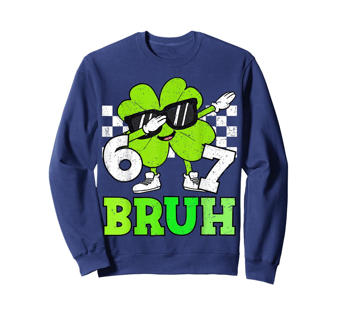 Boys St Patricks Day 67 Bruh Dabbing Shamrock Clover Kids T-Shirt