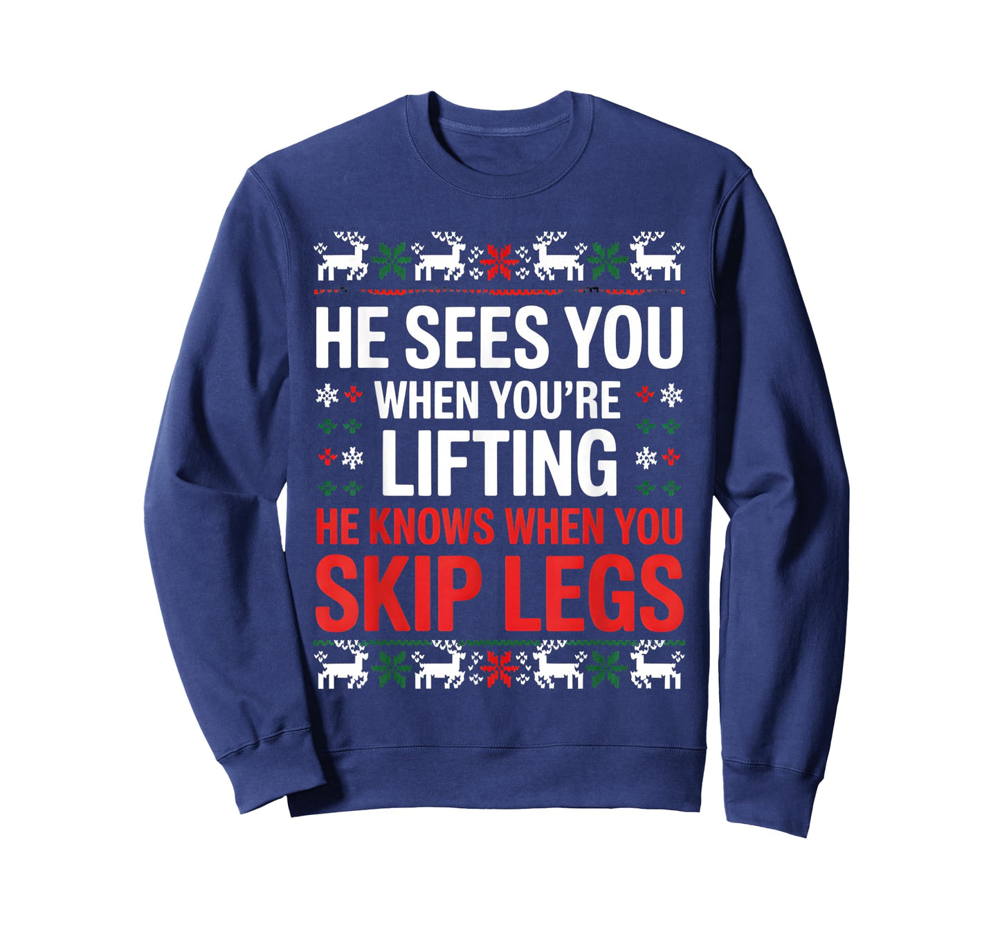 Ugly Funny Christmas Sweater Style Lifting Fitness Slogan T-Shirt