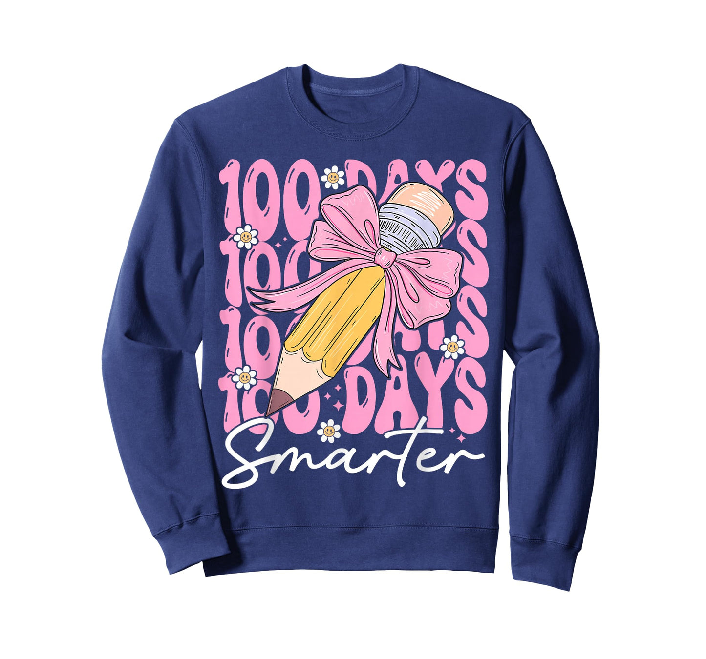 100 Days Smarter Girls Coquette Bow 100th Day of School Kids T-Shirt