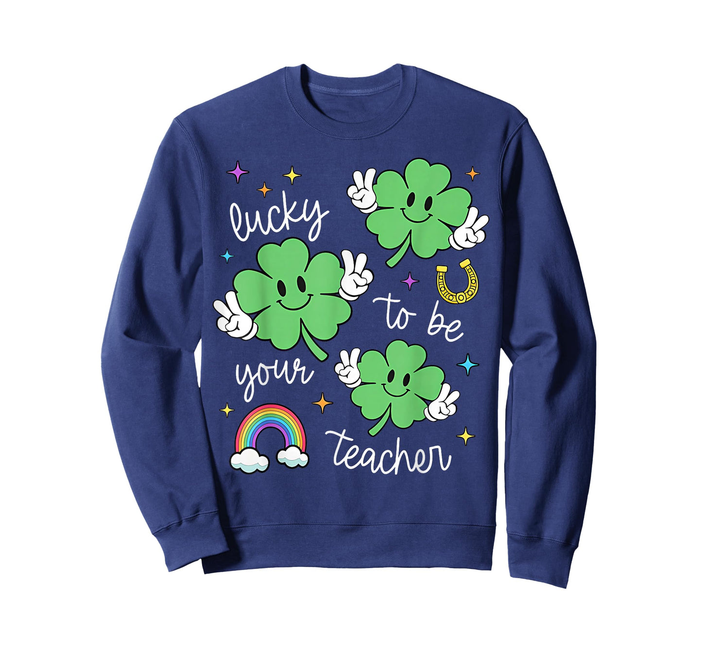 Retro Lucky to Be Your Teacher St Patrick's Day Shamrock T-Shirt