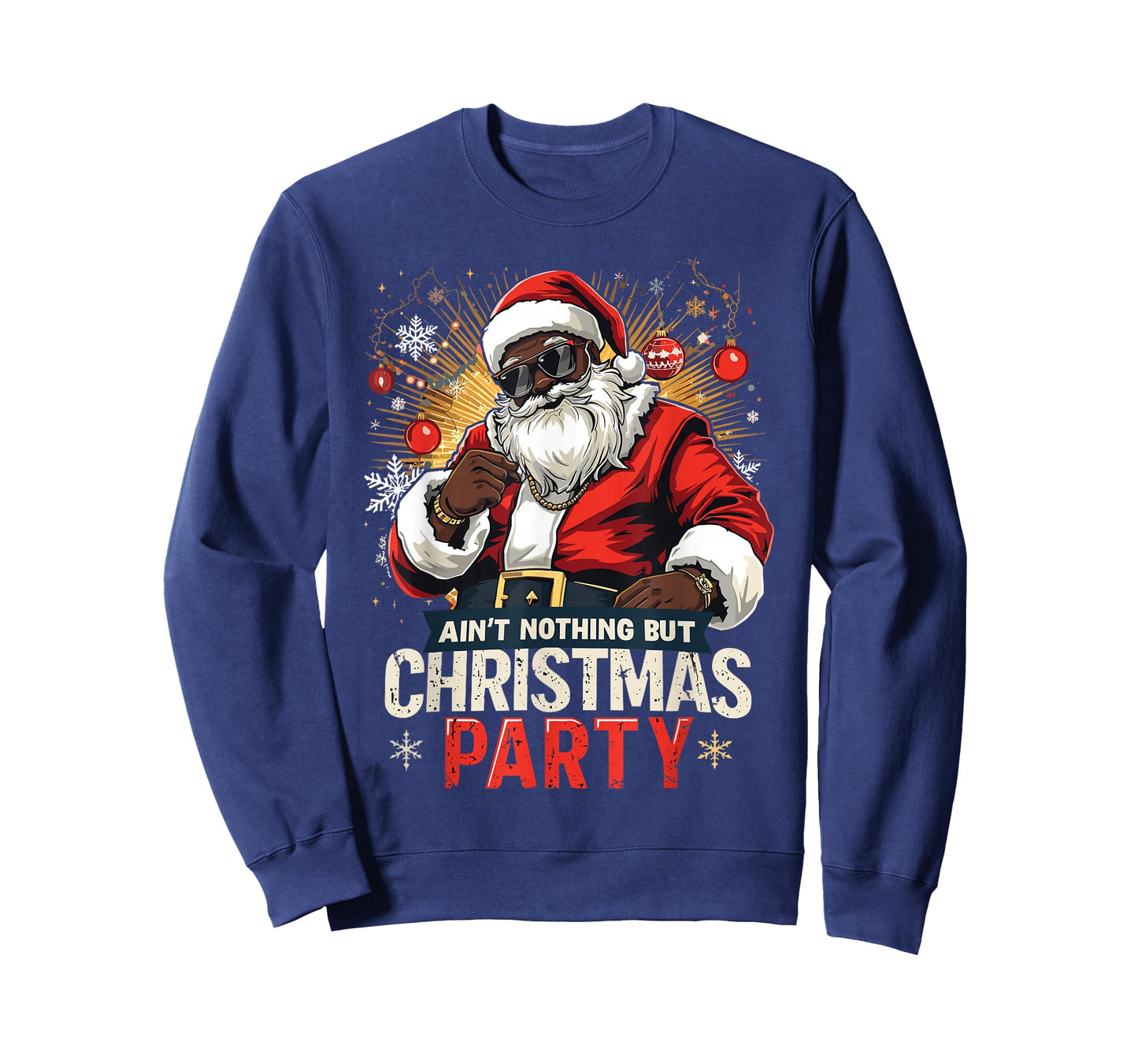 African American Santa Claus Christmas Xmas Pajama Party T-Shirt