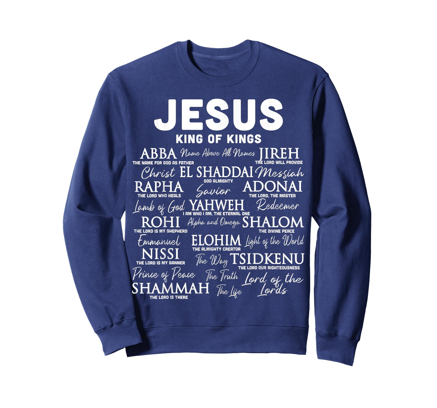 Jesus is King Names of God Hebrew Jesus Christian T-Shirt