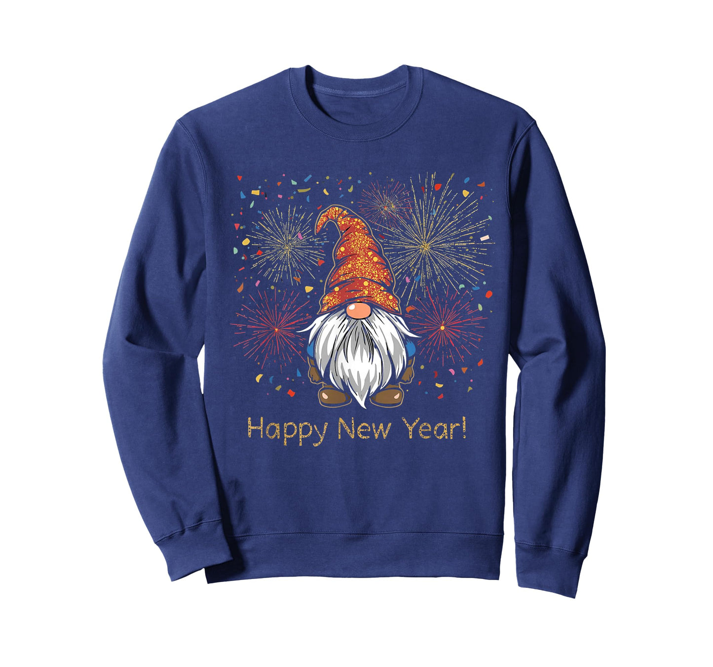 Happy New Year 2026 Gnomes Fireworks Confetti T-Shirt