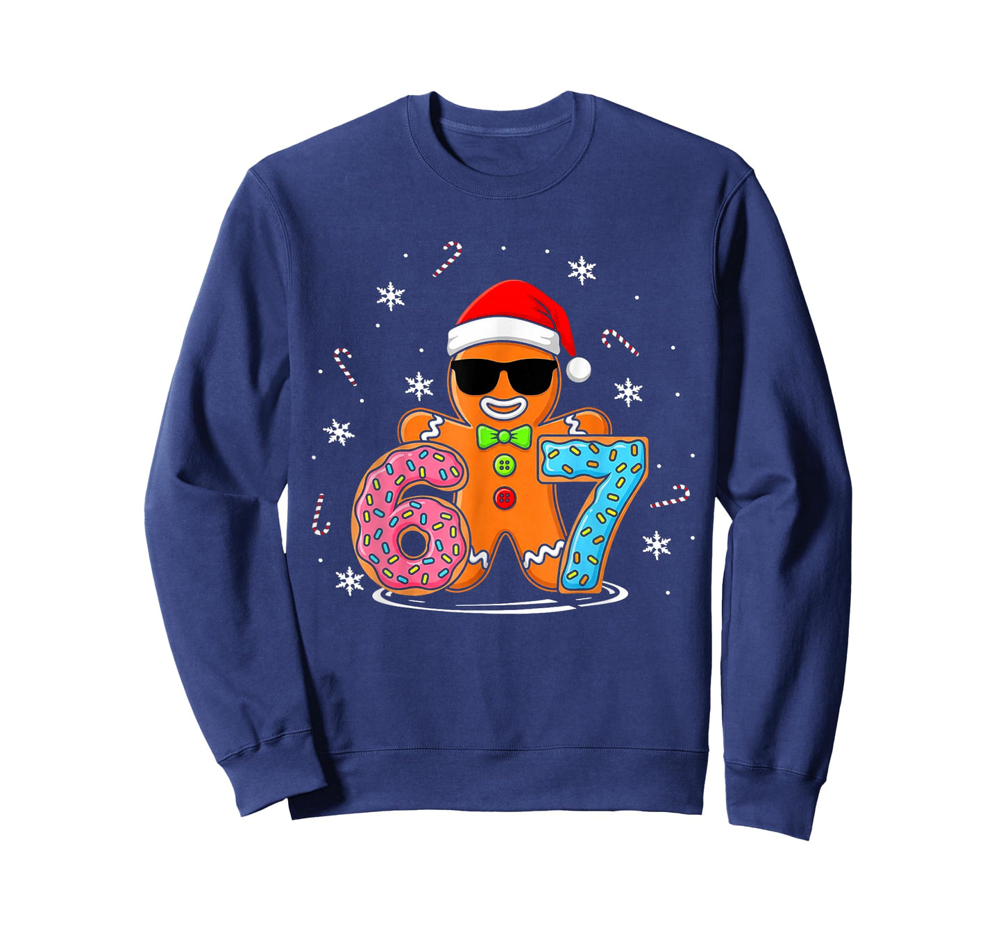 Funny Gingerbread 67 Six Seven Ice Cream Drip Christmas Boys T-Shirt