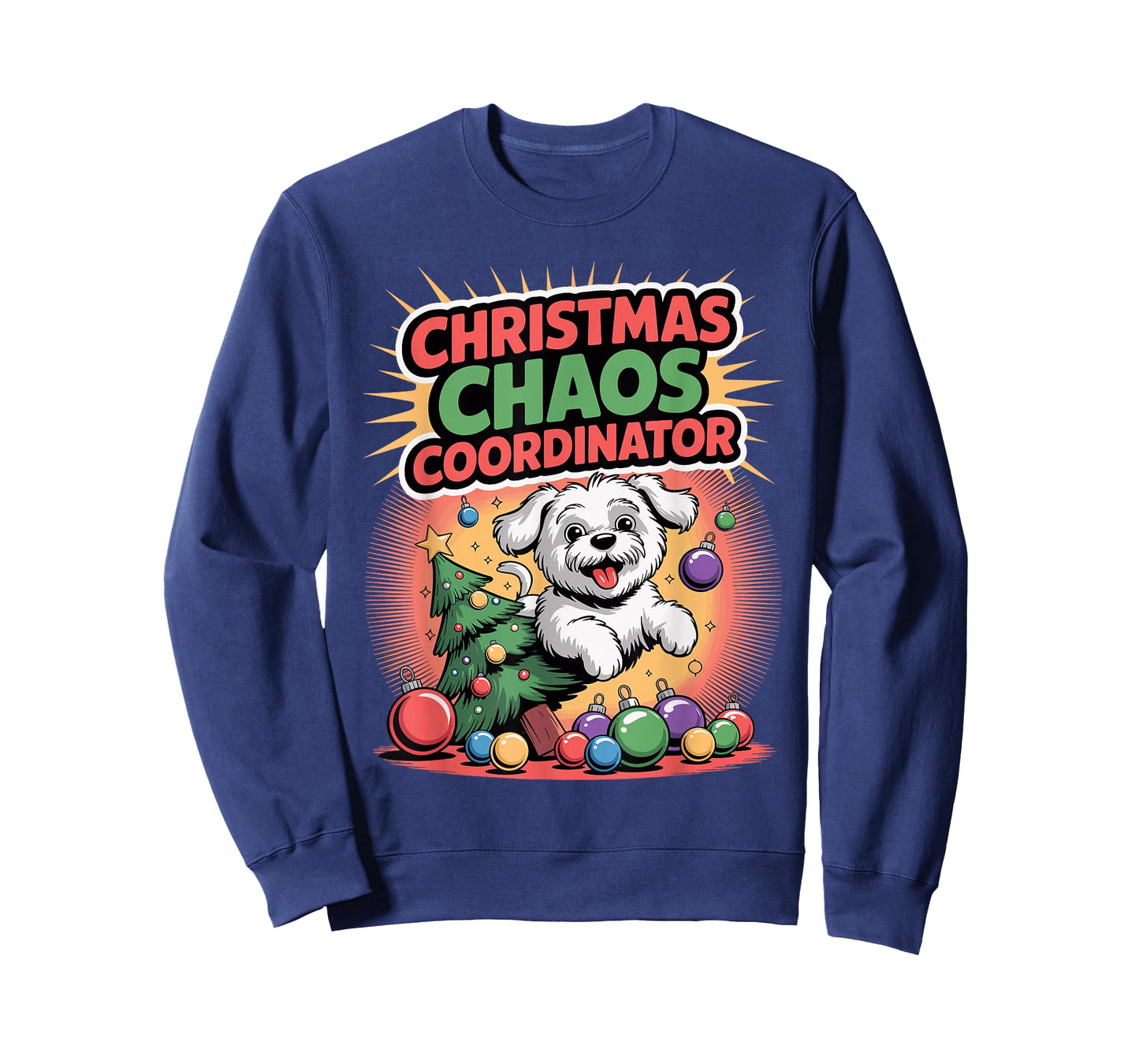 Christmas Chaos Coordinator Xmas Puppy Funny Maltese T-Shirt