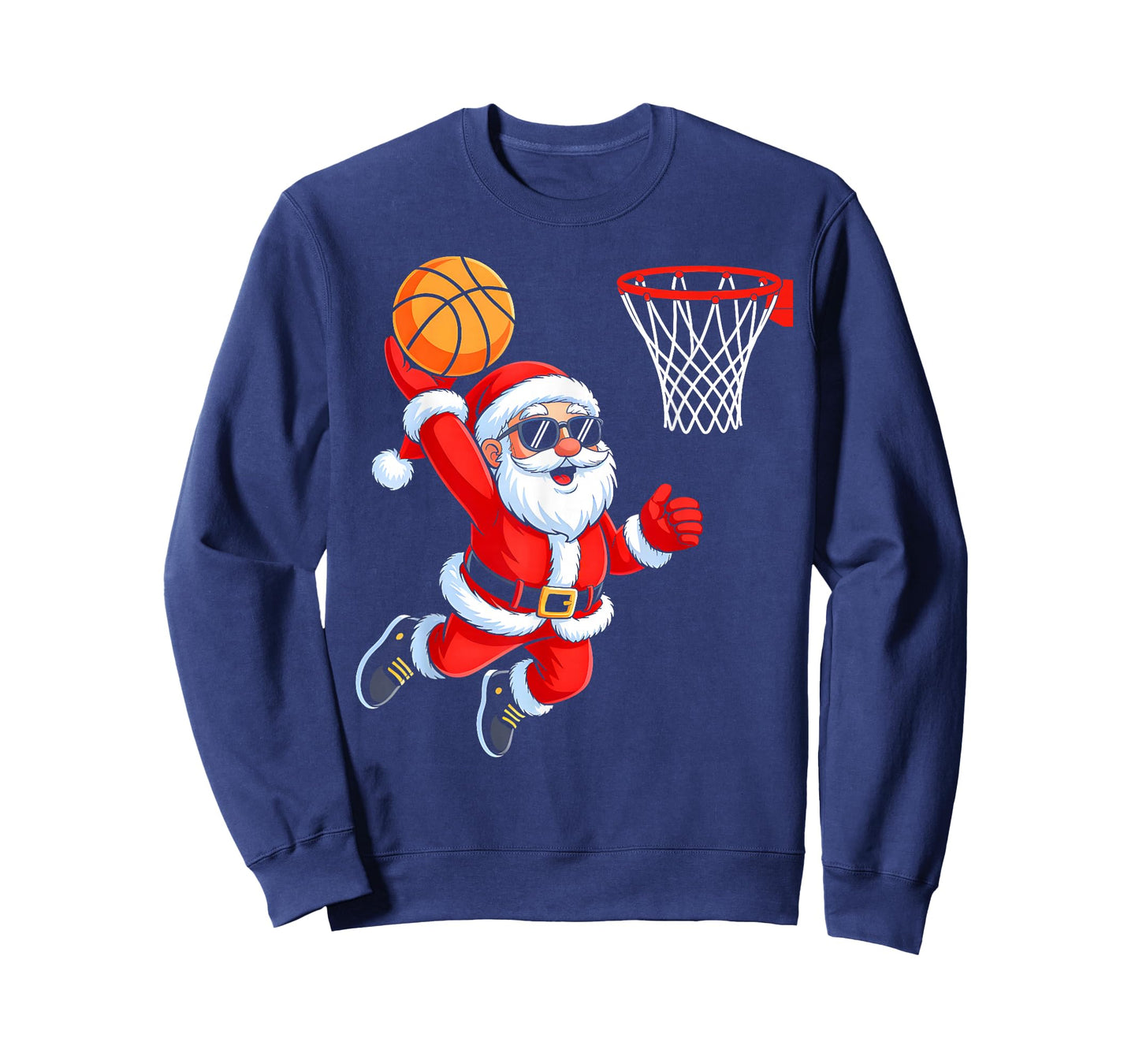 Basketball Santa Christmas Sports Men Boys Kids Xmas Pajamas T-Shirt