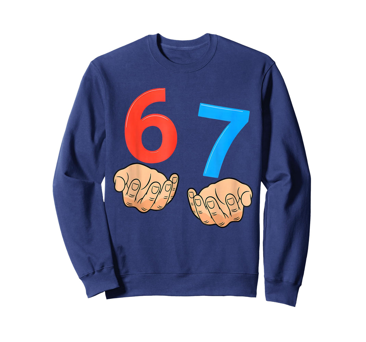 Six Seven 67 6 7 Kids 67 n Boys 6-7 Meme Hands Funny T-Shirt