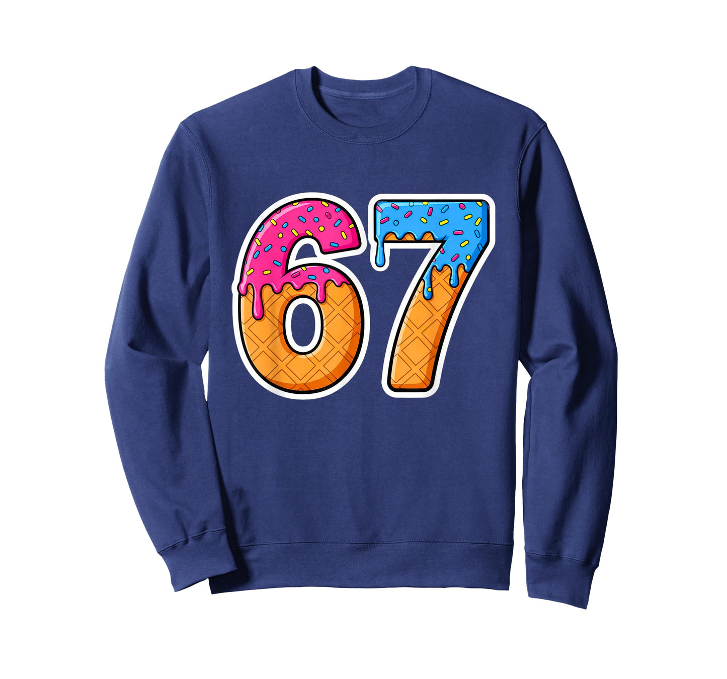 Six Seven Ice Cream Drip Gen Alpha Slang 6 7 Trending Meme T-Shirt