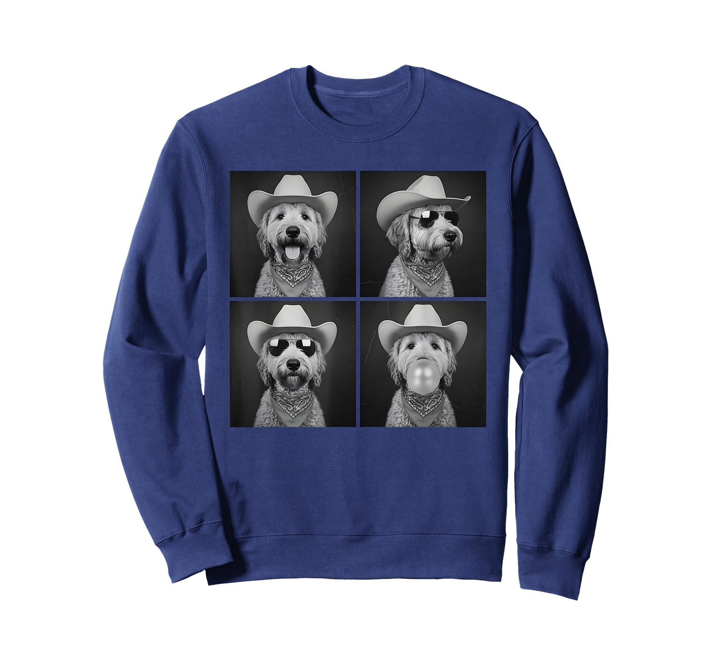 Photobooth Golden Doodle Selfie with Cowboy hat Sunglasses T-Shirt