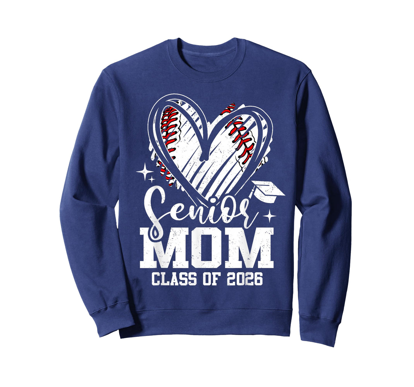 Senior Mom Class of 2026 Baseball Graduation Heart T-Shirt