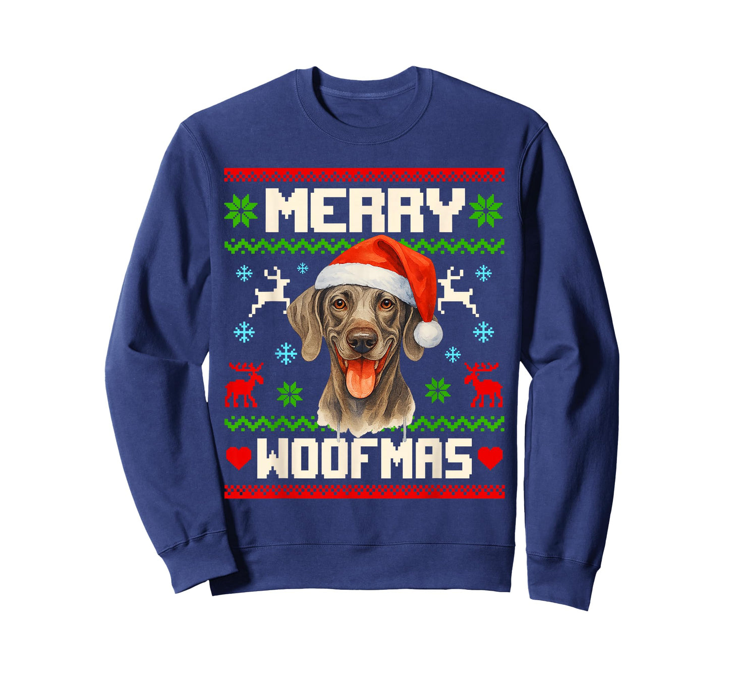 Weimaraner Dog Christmas Ugly Sweater Pet Dog Lover Xmas T-Shirt