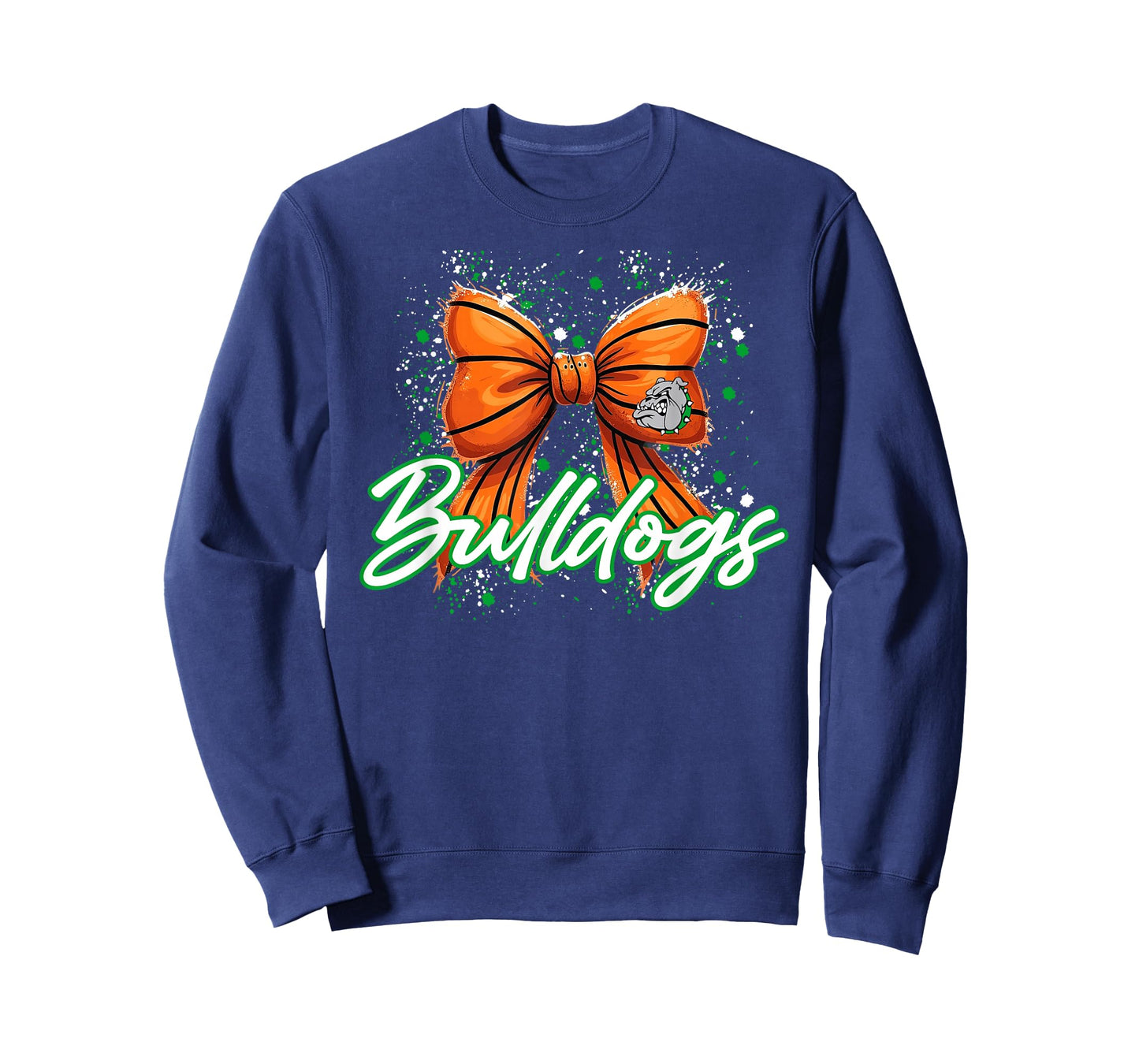 Green Bulldogs Basketball Coquette Bow Sports Bulldog Mascot T-Shirt