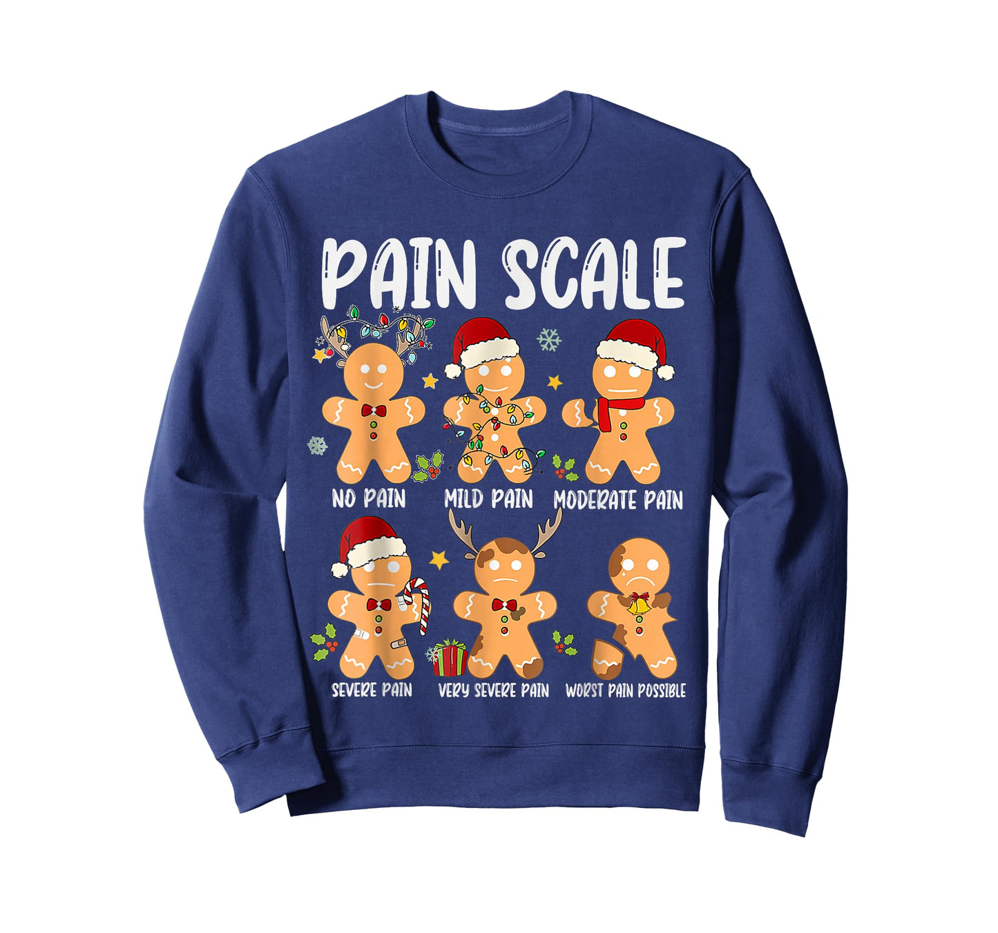 Pain Scale Gingerbread Trauma Nurse Christmas Nursing T-Shirt