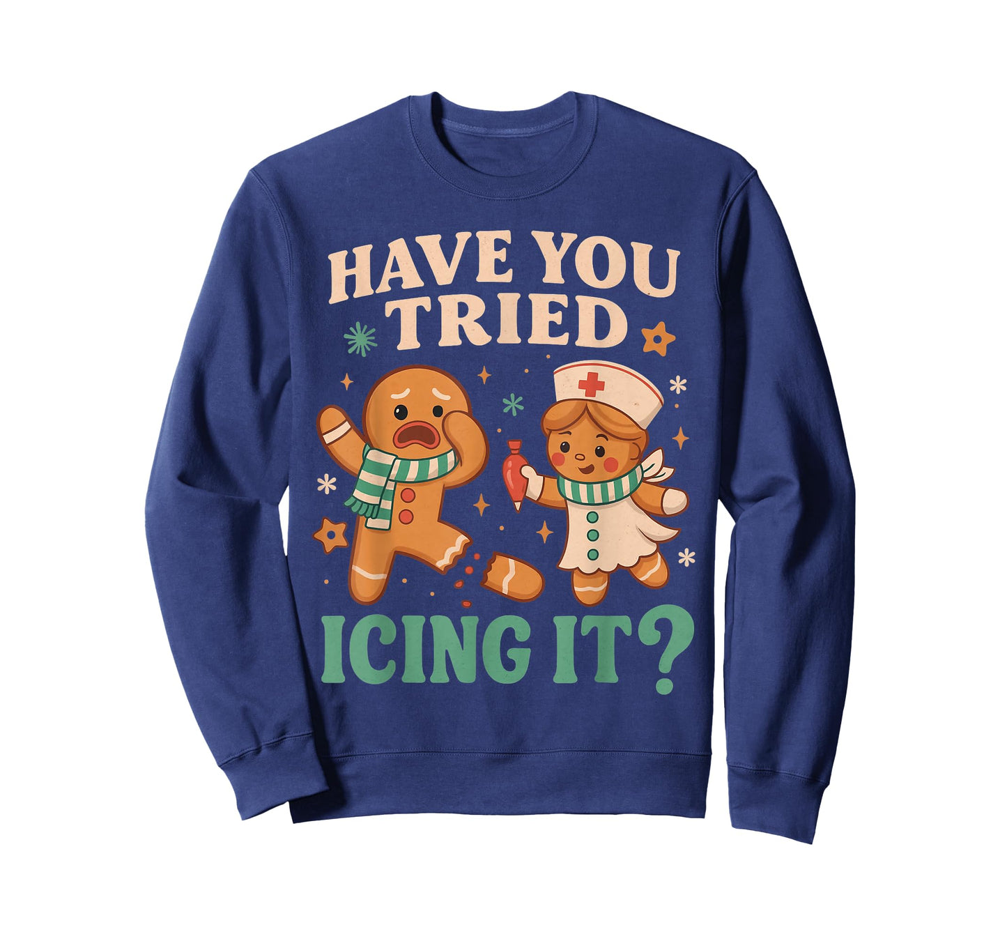 Funny Gingerbread Christmas Pun Have You Tried Icing It ? T-Shirt