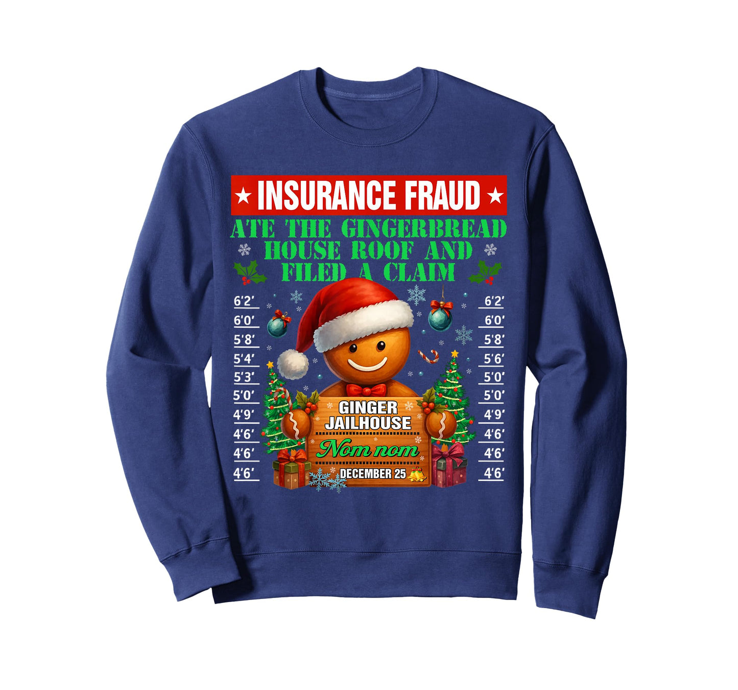 Insurance Fraud Ginger Jailhouse Christmas Xmas Gingerbread T-Shirt