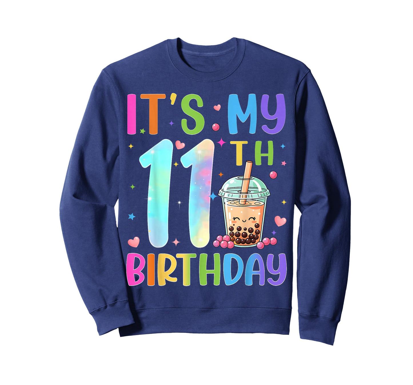 It's My 11th Birthday Bubble Boba Tea Party 11 Year Old Bday T-Shirt