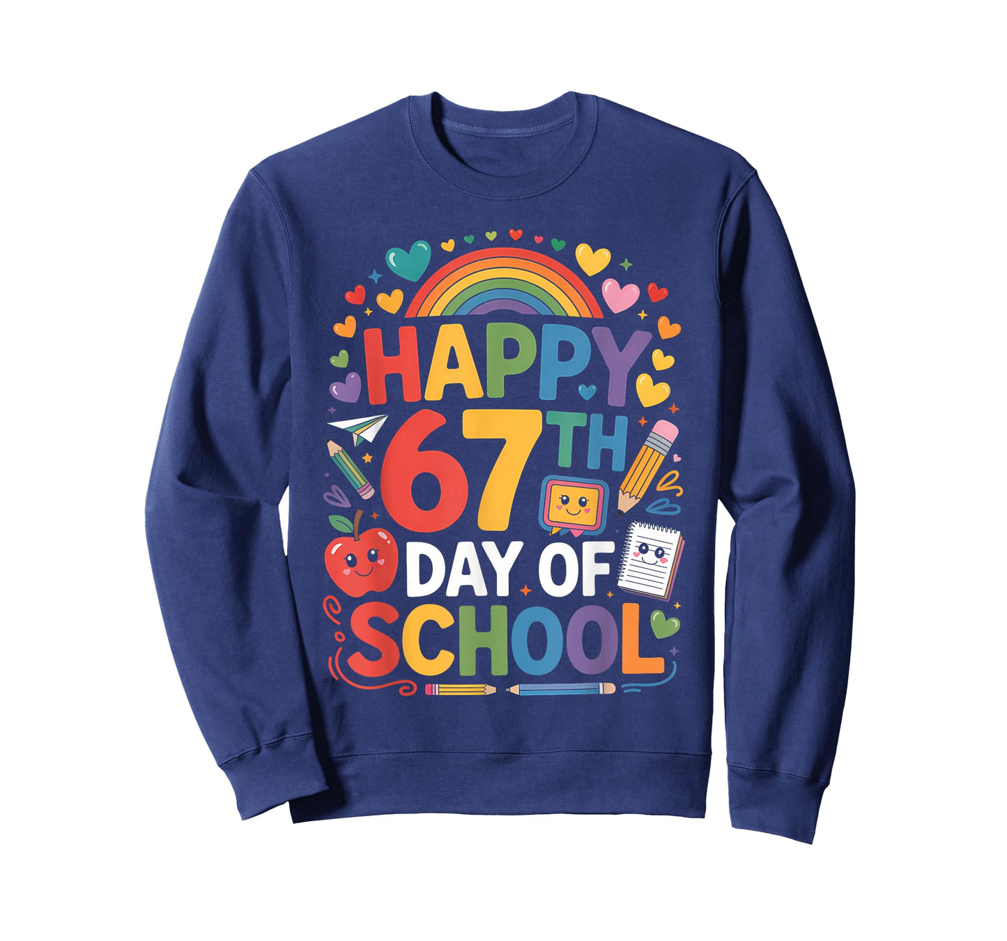 Happy 67th Day of School Meme 67 Days of School Rainbow Kids T-Shirt