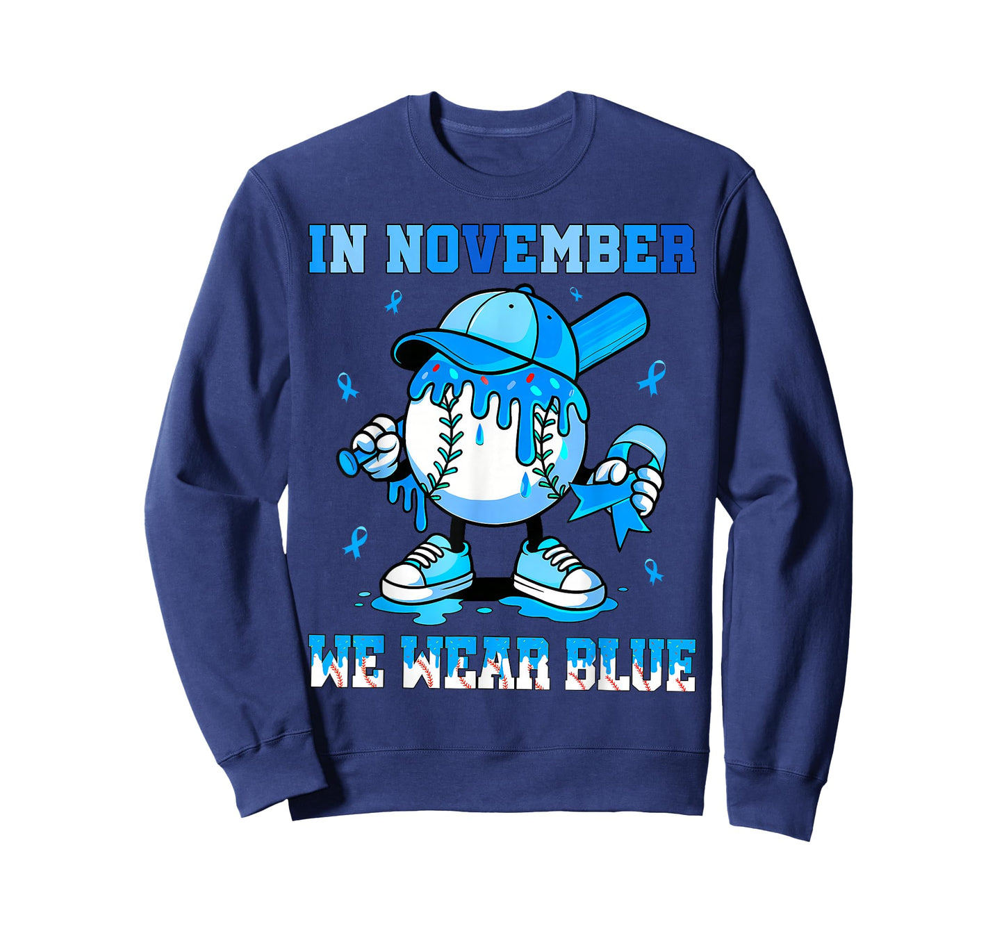 in November We Wear Blue Ice Cream Baseball for Boy Kids T-Shirt
