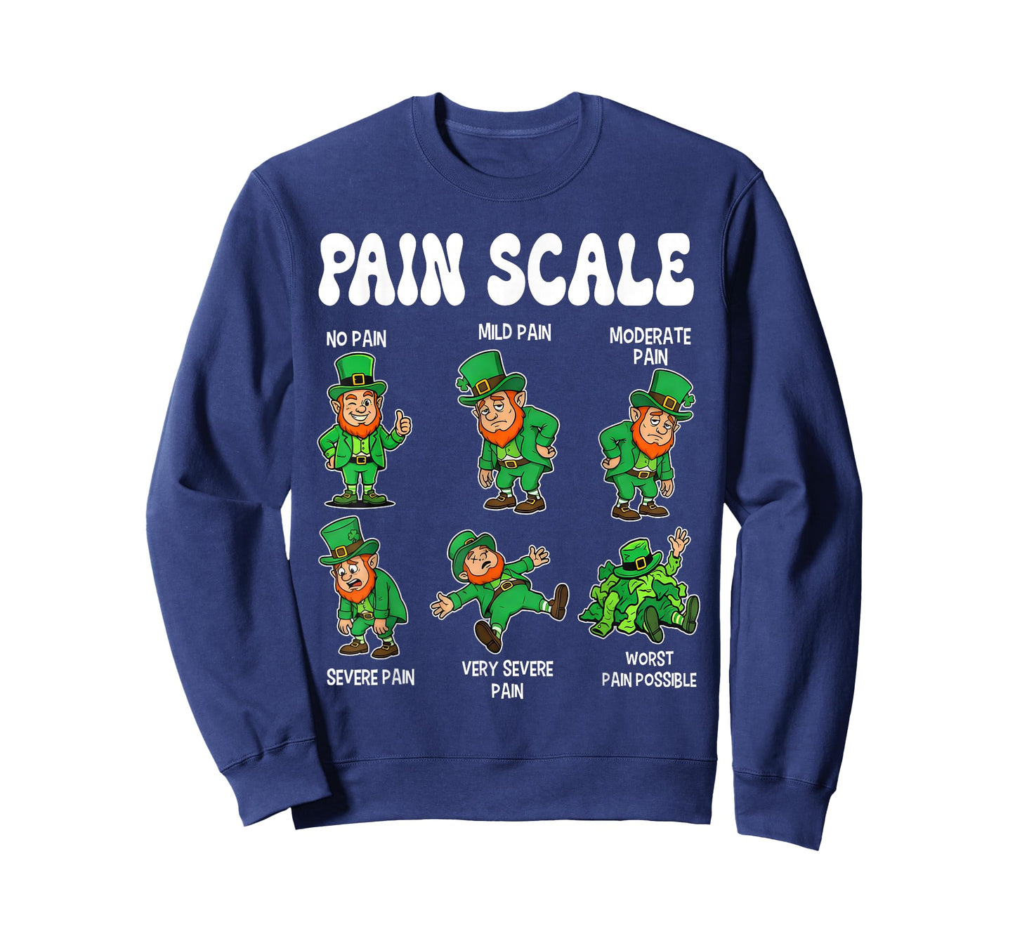 Funny Pain Scale Leprechaun Nurse St. Patricks Day Men Women T-Shirt