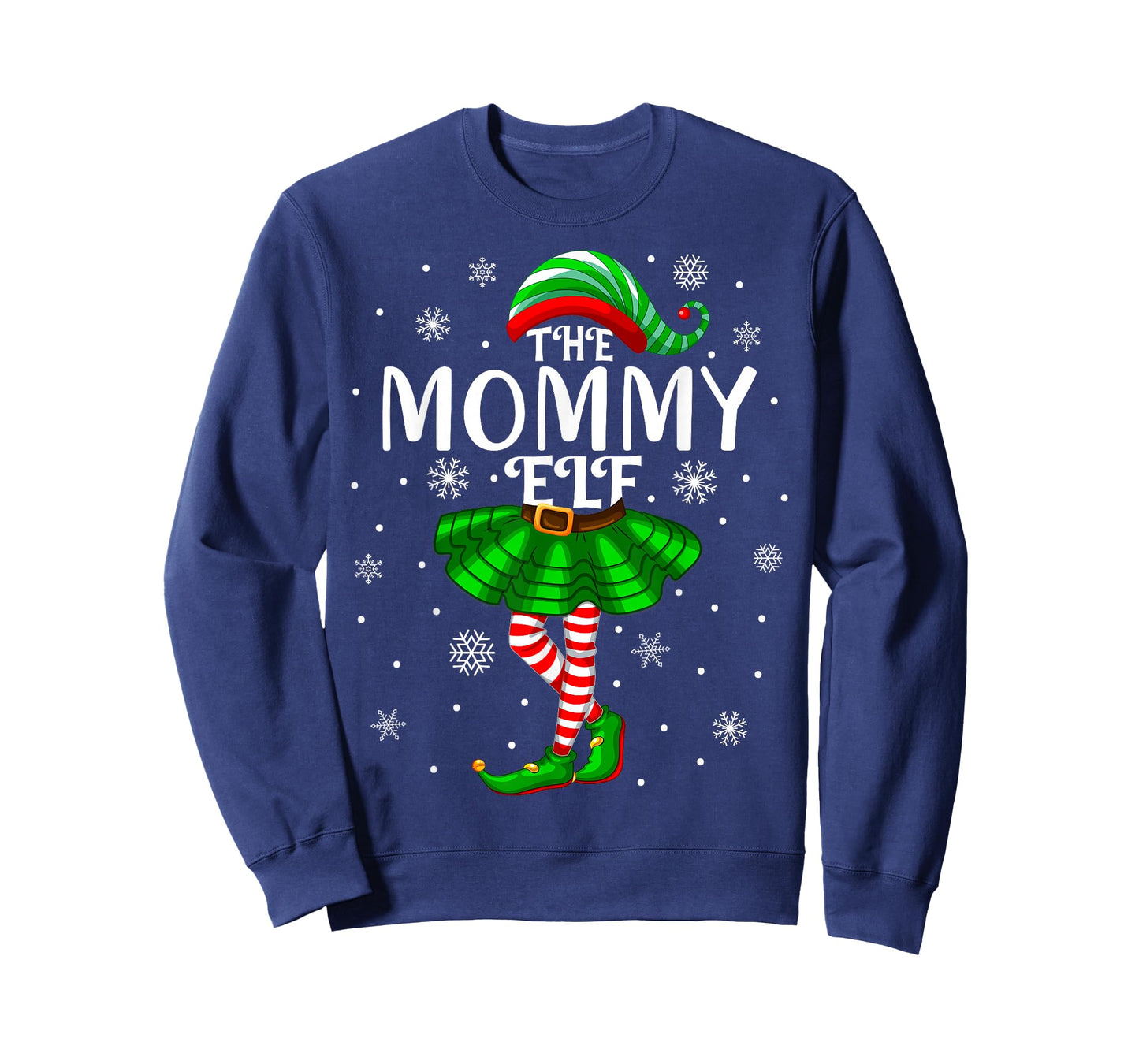 Mom Xmas Family Matching Women Girls The Mommy Elf Christmas T-Shirt