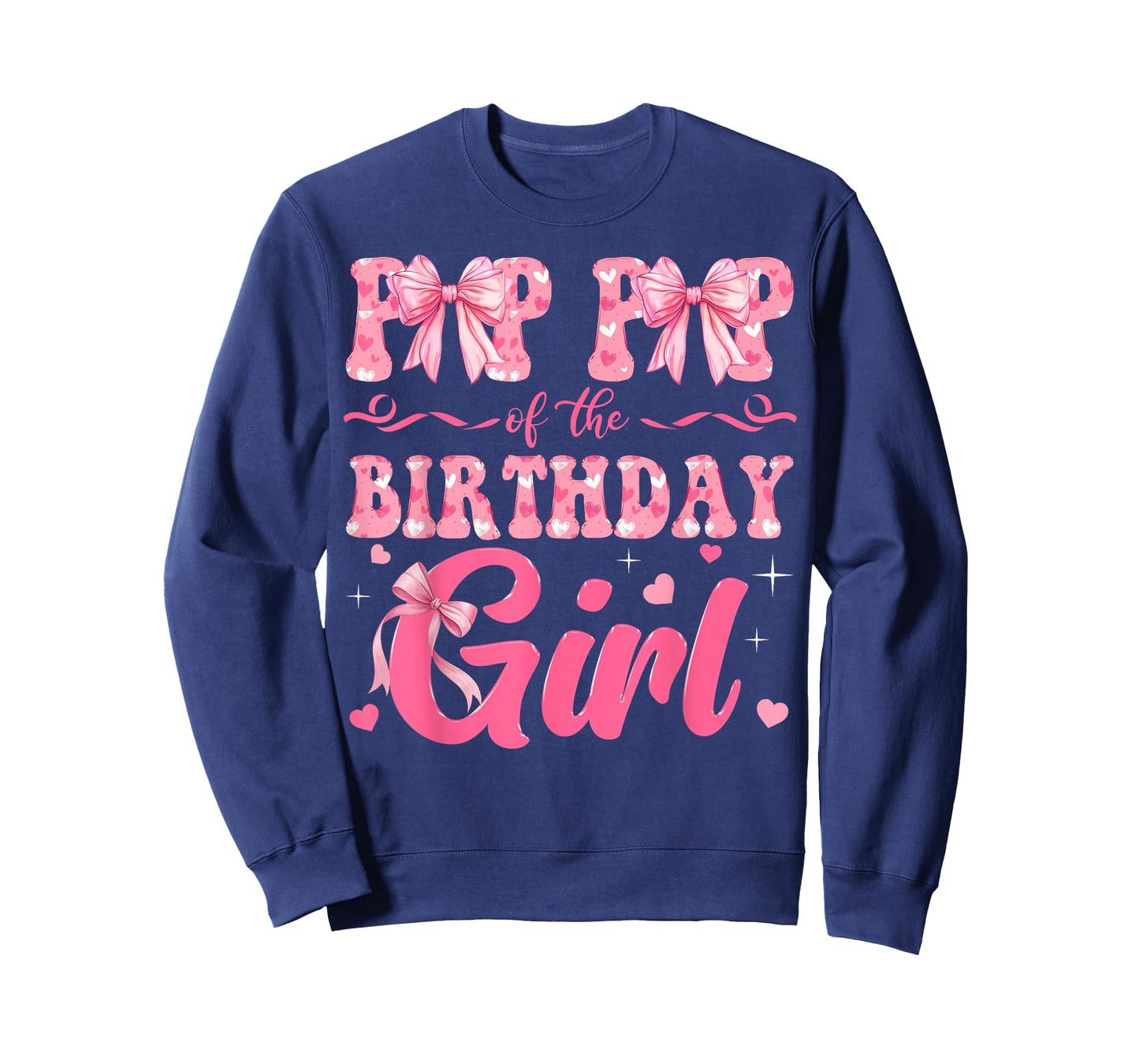 Pop Pop of The Birthday Girl Family Pink Coquette Bow T-Shirt