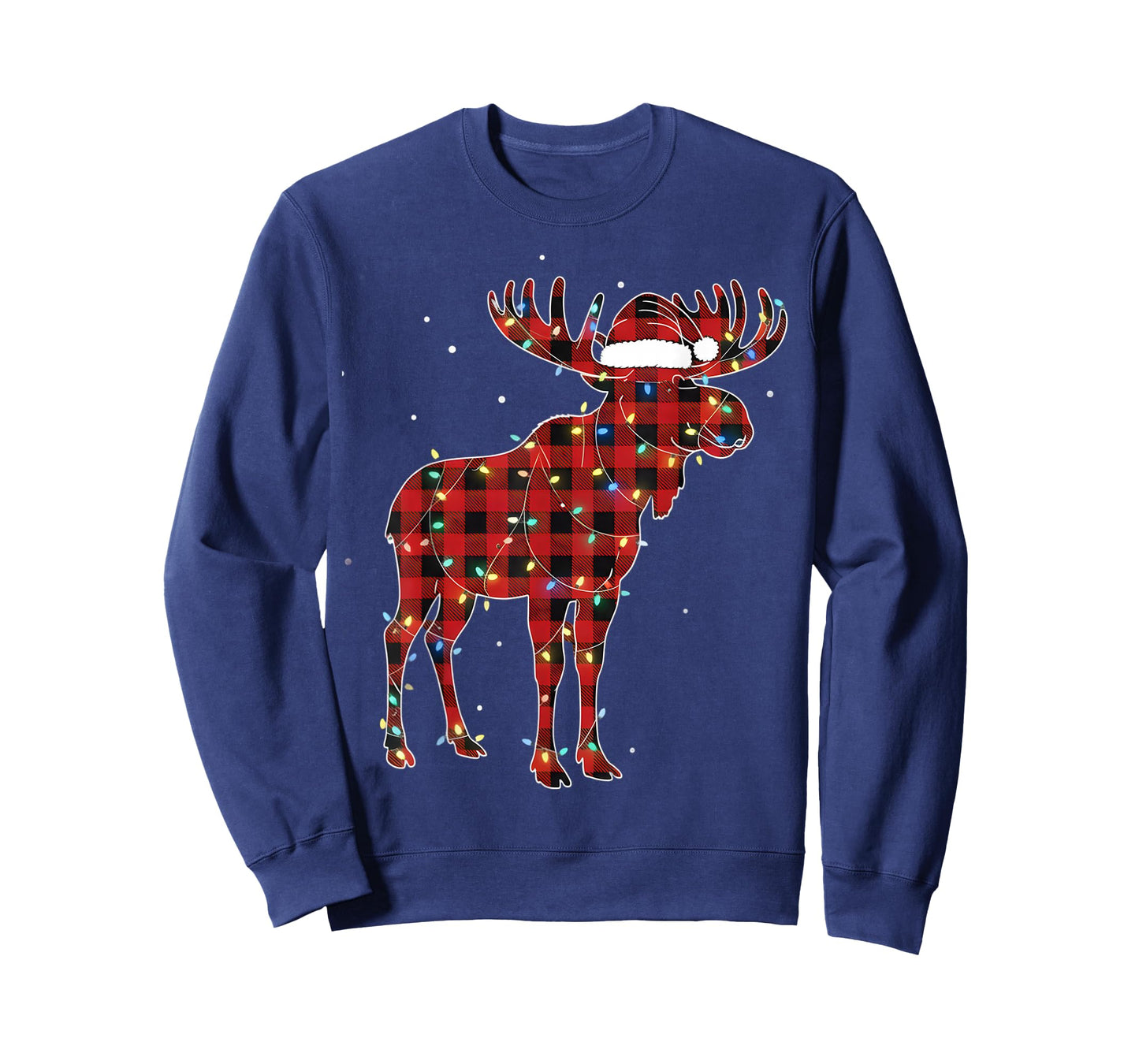 Moose Christmas Red Plaid Buffalo Pajama Matching T-Shirt