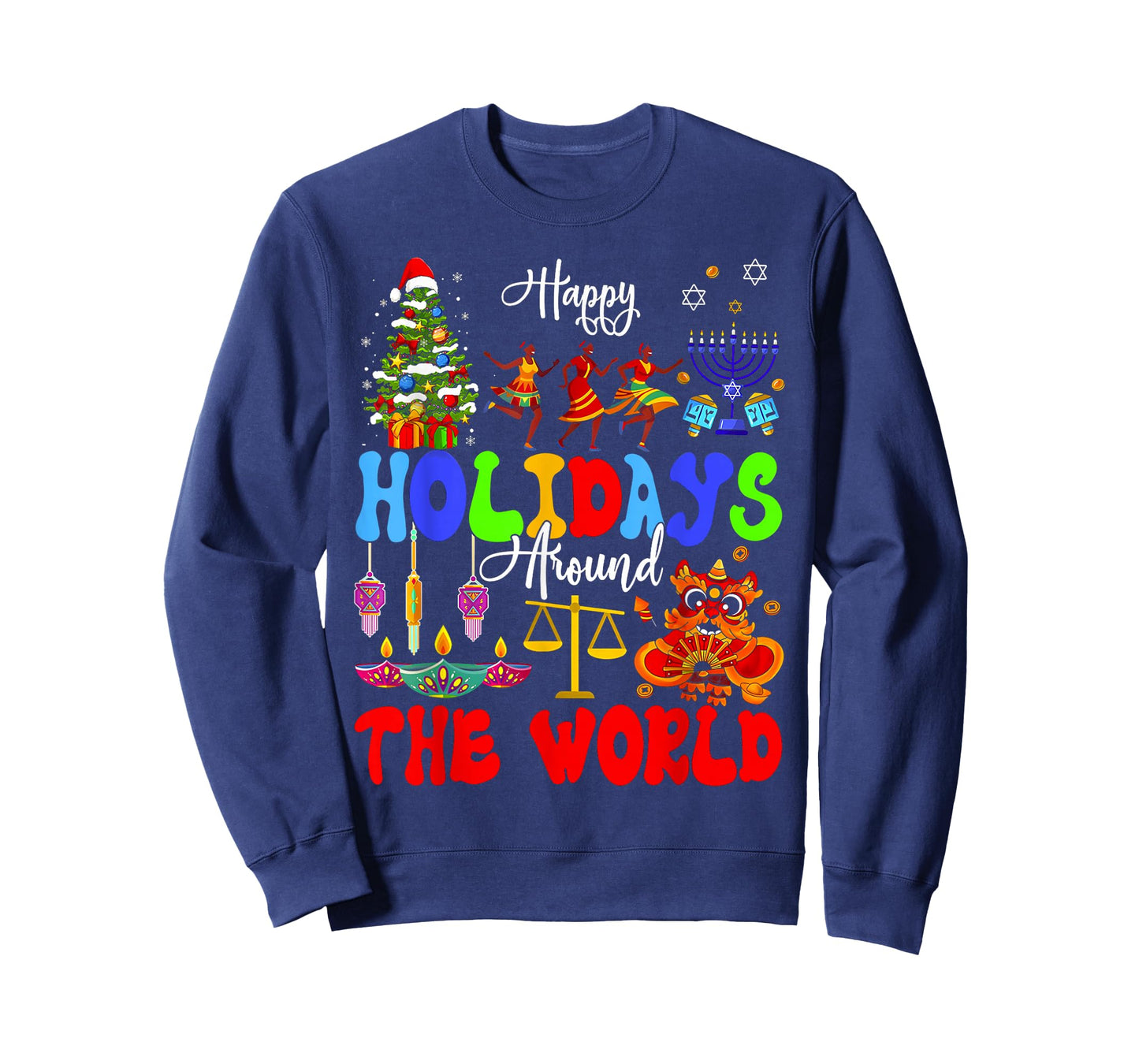 Happy Holidays Around World Matching Family Vacation Trip T-Shirt