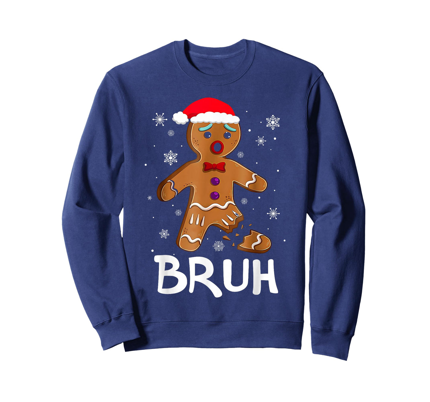 Bruh Funny Christmas Gingerbread Man Teens Boys Kids T-Shirt