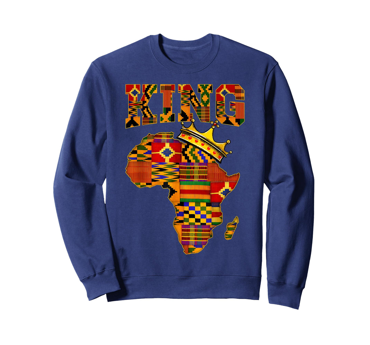 Black History Pride King African Map Kente Melanin Kids Men T-Shirt