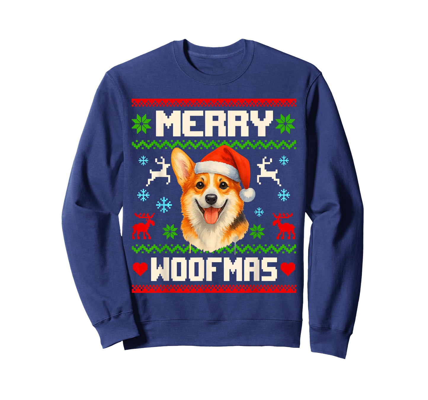 Funny Corgi Dog Christmas Ugly Sweater Pet Dog Lover Xmas T-Shirt