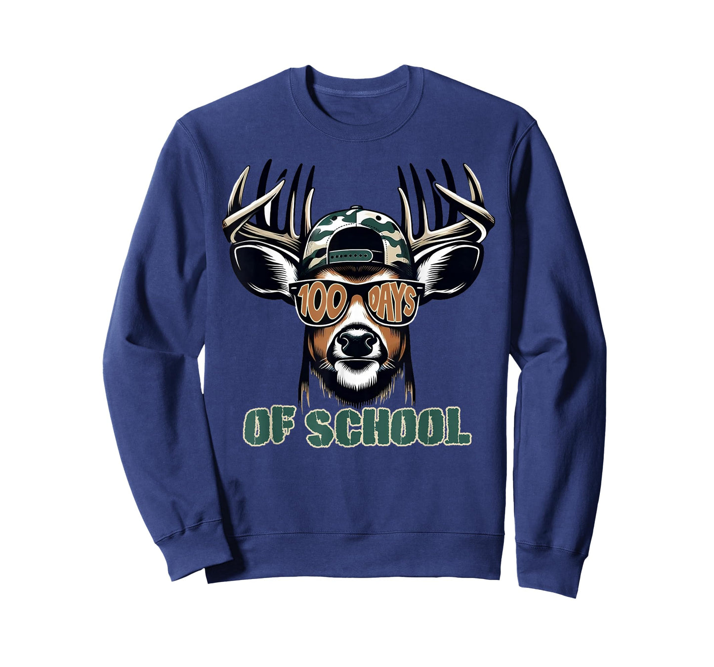 Deer 100 Days of School Teacher Student Kids Groovy Retro T-Shirt